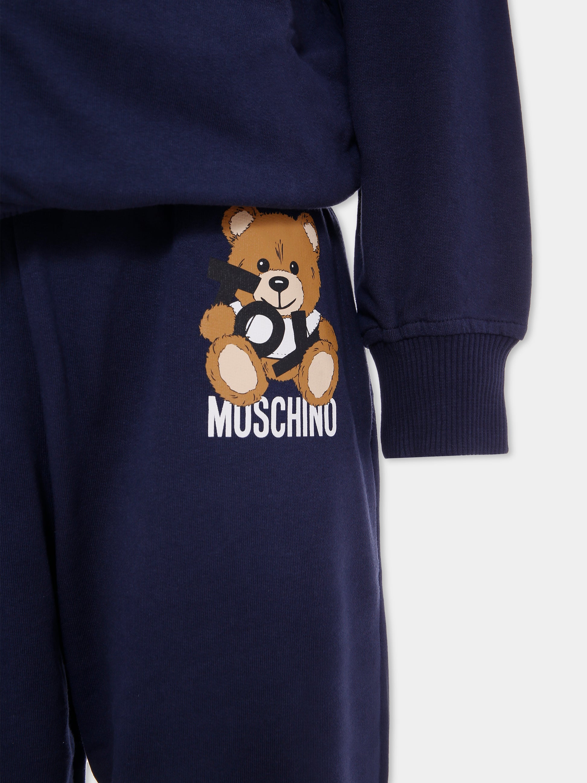Completo blu per bambino con Teddy Bear,Moschino Kids,HMK03M LCA19 40016