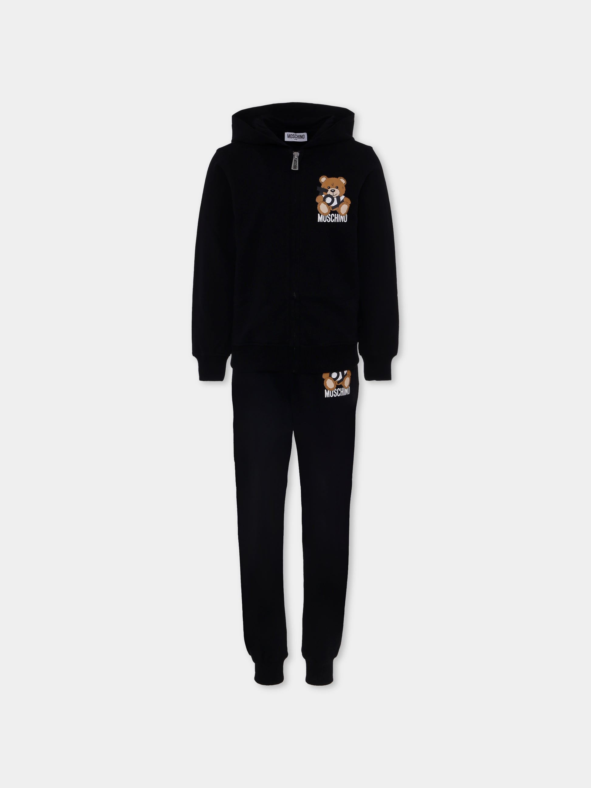 Completo nero per bambini con Teddy Bear,Moschino Kids,HMK03M LCA19 60100