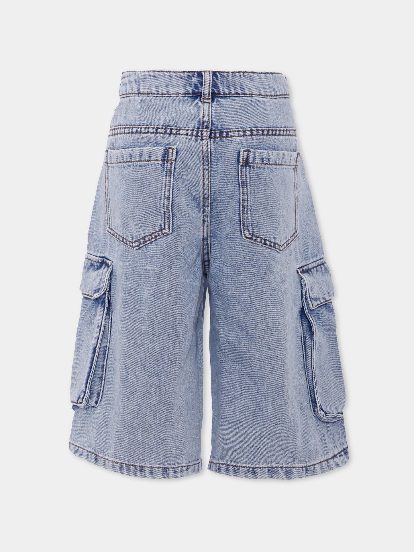 Shorts denim per bambino con Teddy Bear,Moschino Kids,HUQ023 L0E08 40186