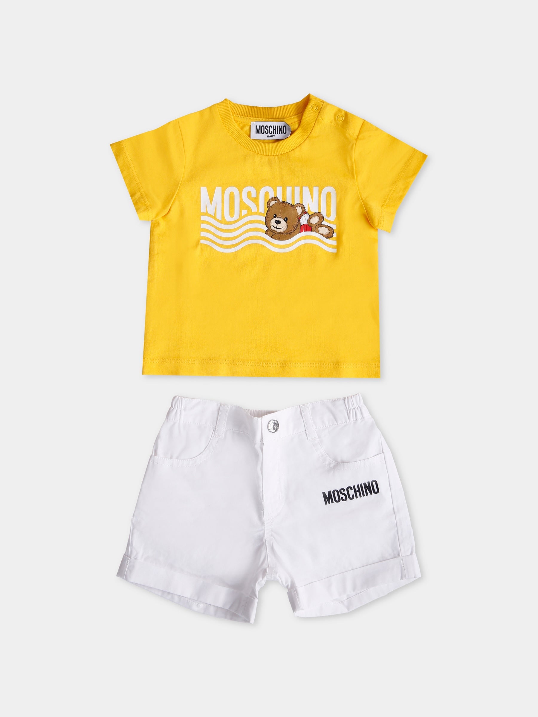 Completo multicolor per neonato con Teddy Bear,Moschino Kids,MNG00A LLA03 82673