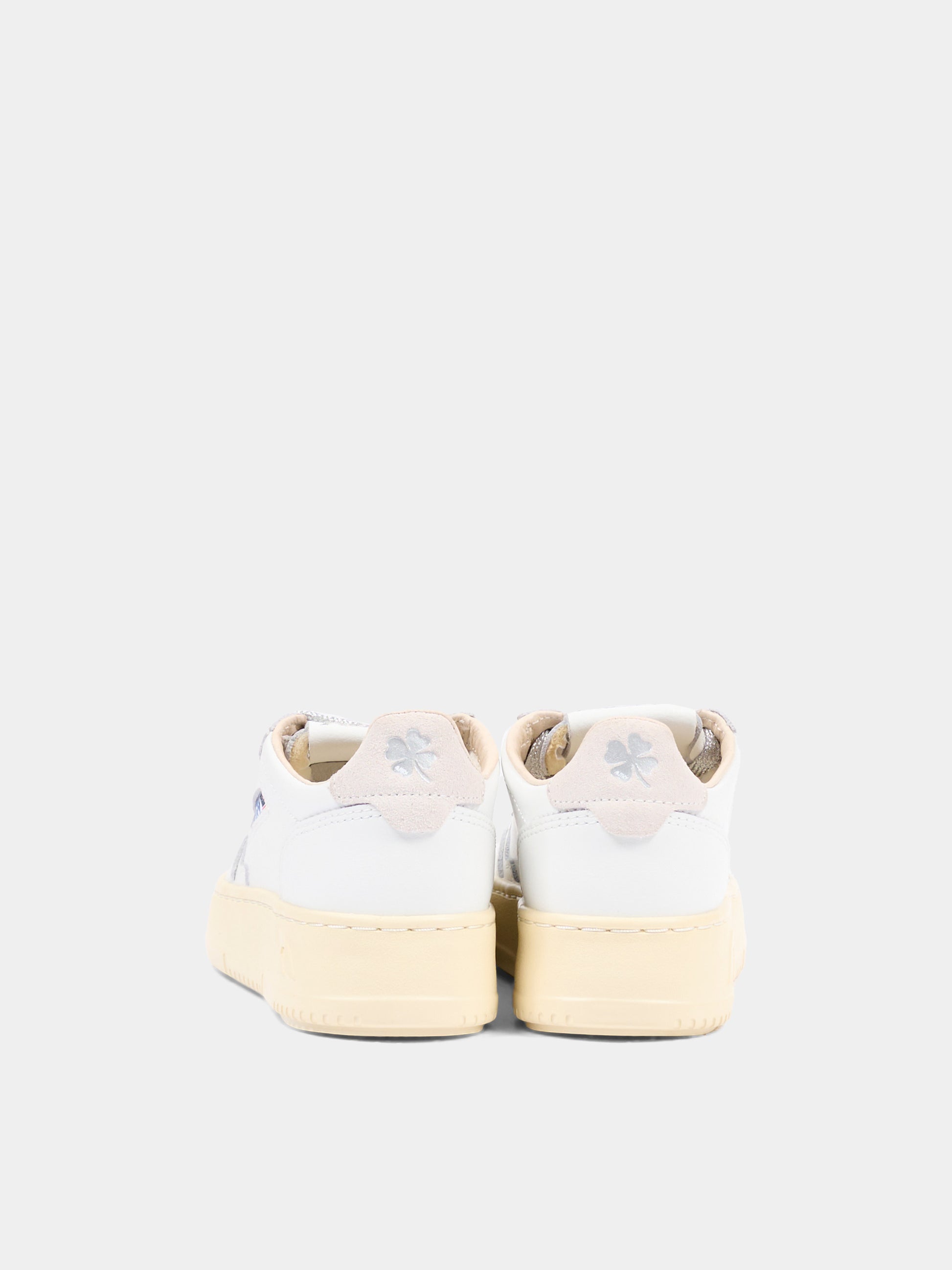 Sneakers bianche per bambini con lacci argento,Autry,KULK WF01