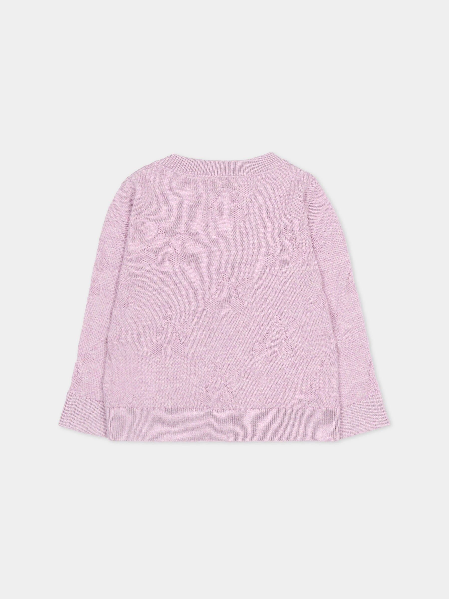 Cardigan lilla per neonata con ciliegie,Bonpoint,C06XCAK00001 057A