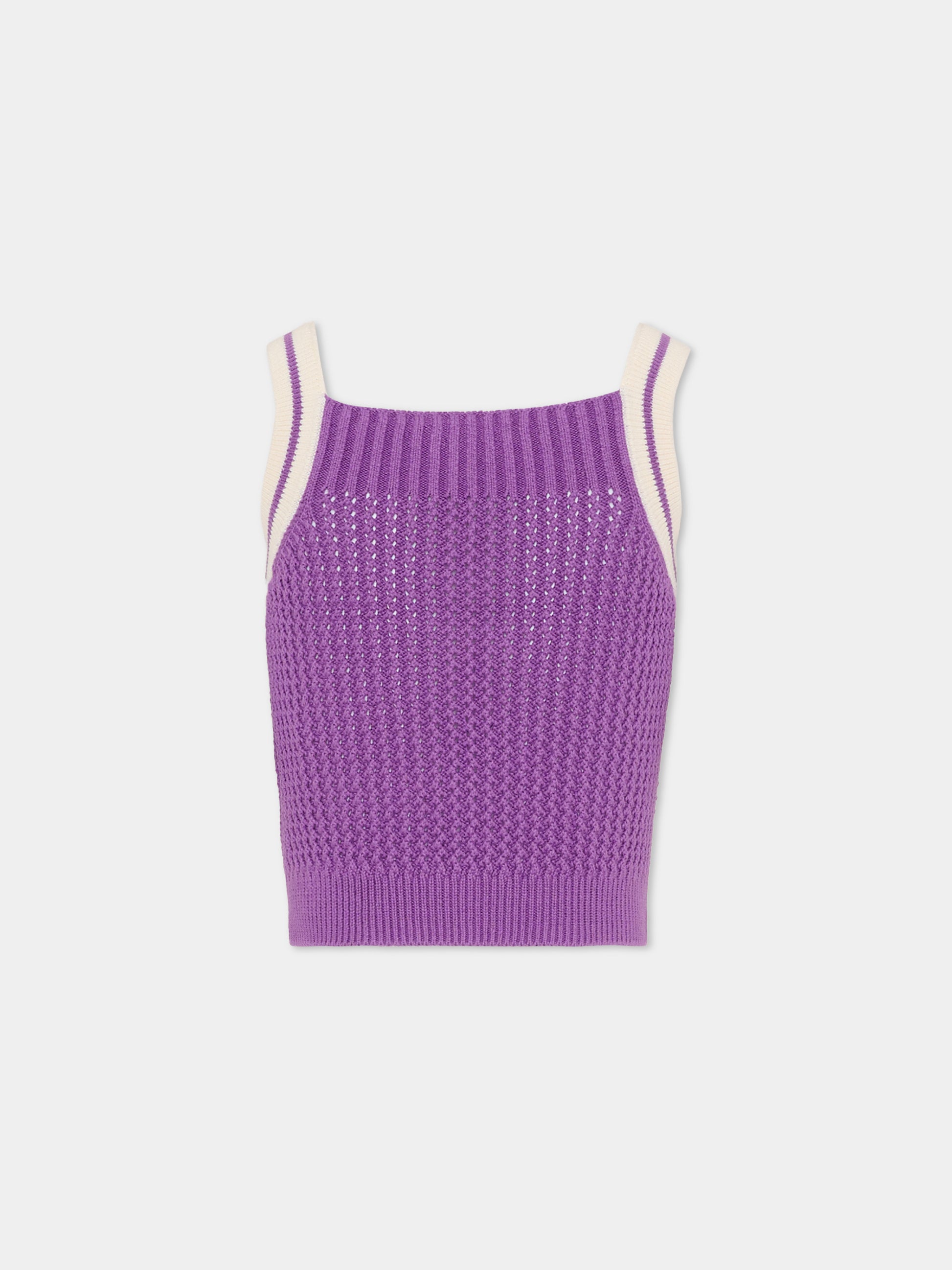 Top viola per bambina con ciliegie,Bonpoint,C06GJUK00001 258