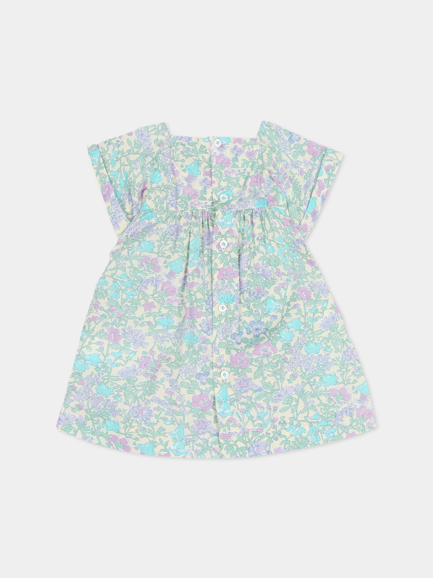 Vestito multicolor per neonata con stampa floreale,Bonpoint,C06XDRW00001 556