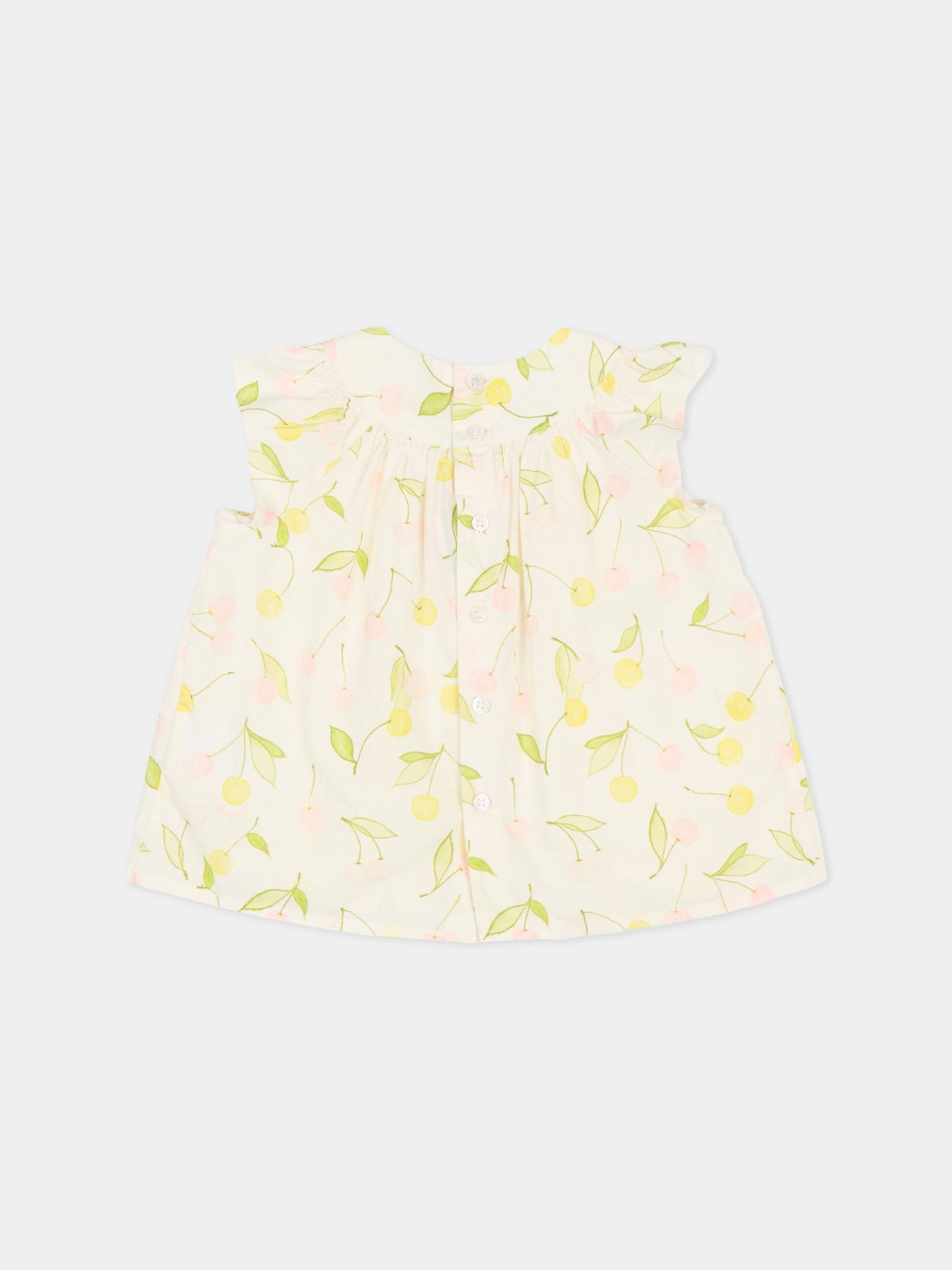 Camicia avorio per neonata con ciliegie,Bonpoint,S06XBLW00001 625