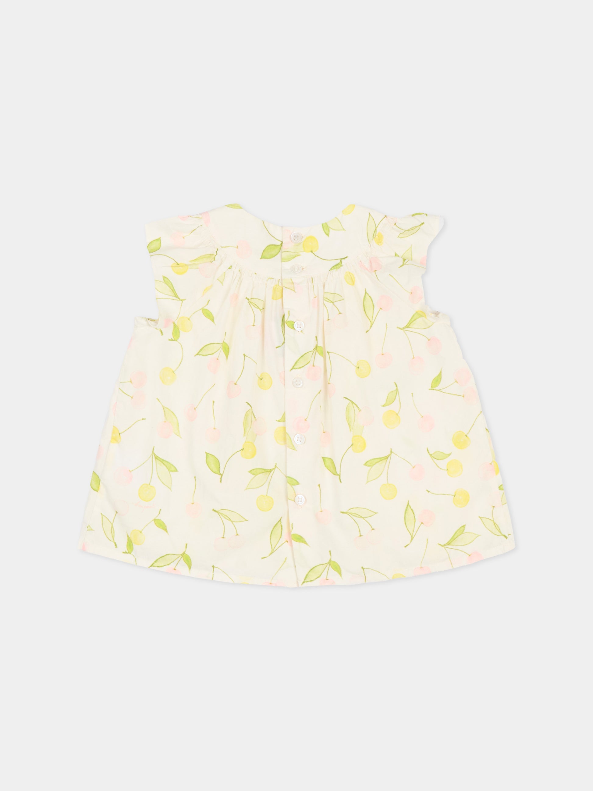 Camicia avorio per neonata con ciliegie,Bonpoint,S06XBLW00001 625