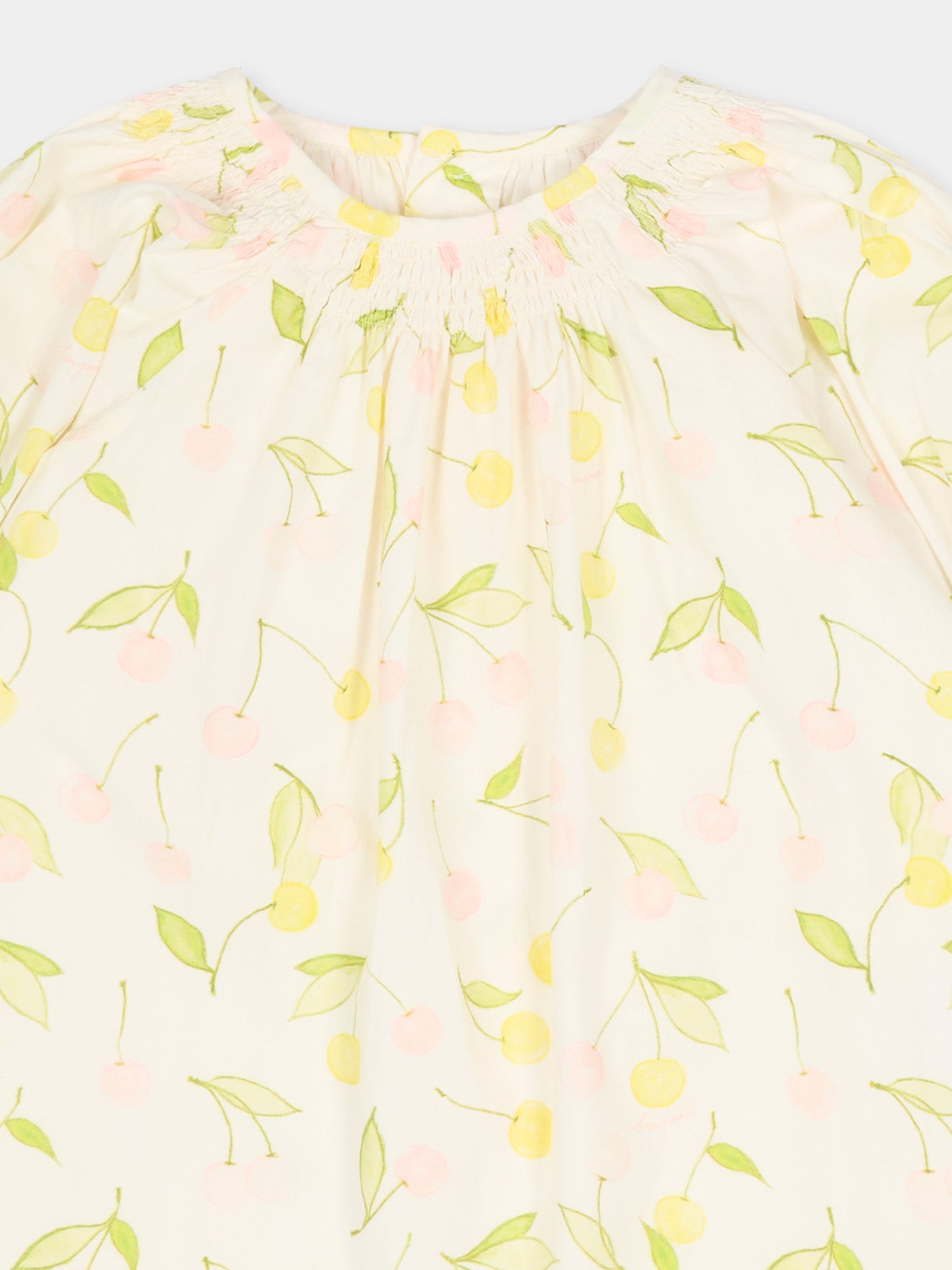 Vestito avorio per neonata con ciliegie,Bonpoint,S06XDRW00003 625