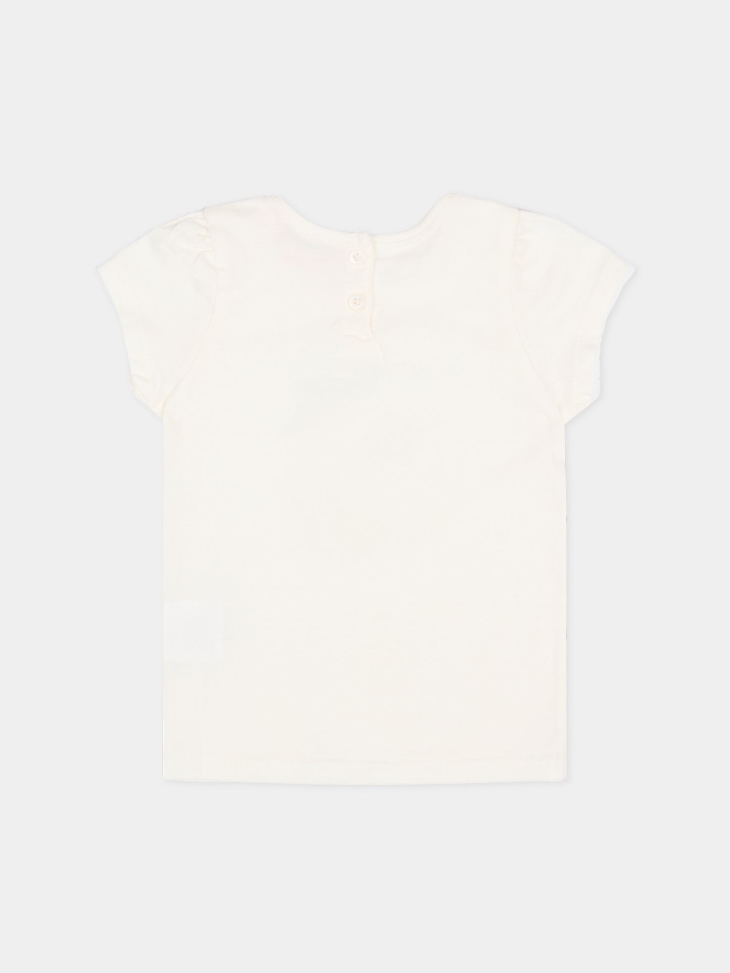 T-shirt avorio per neonata con ciliegie,Bonpoint,S06XTSK00001 102