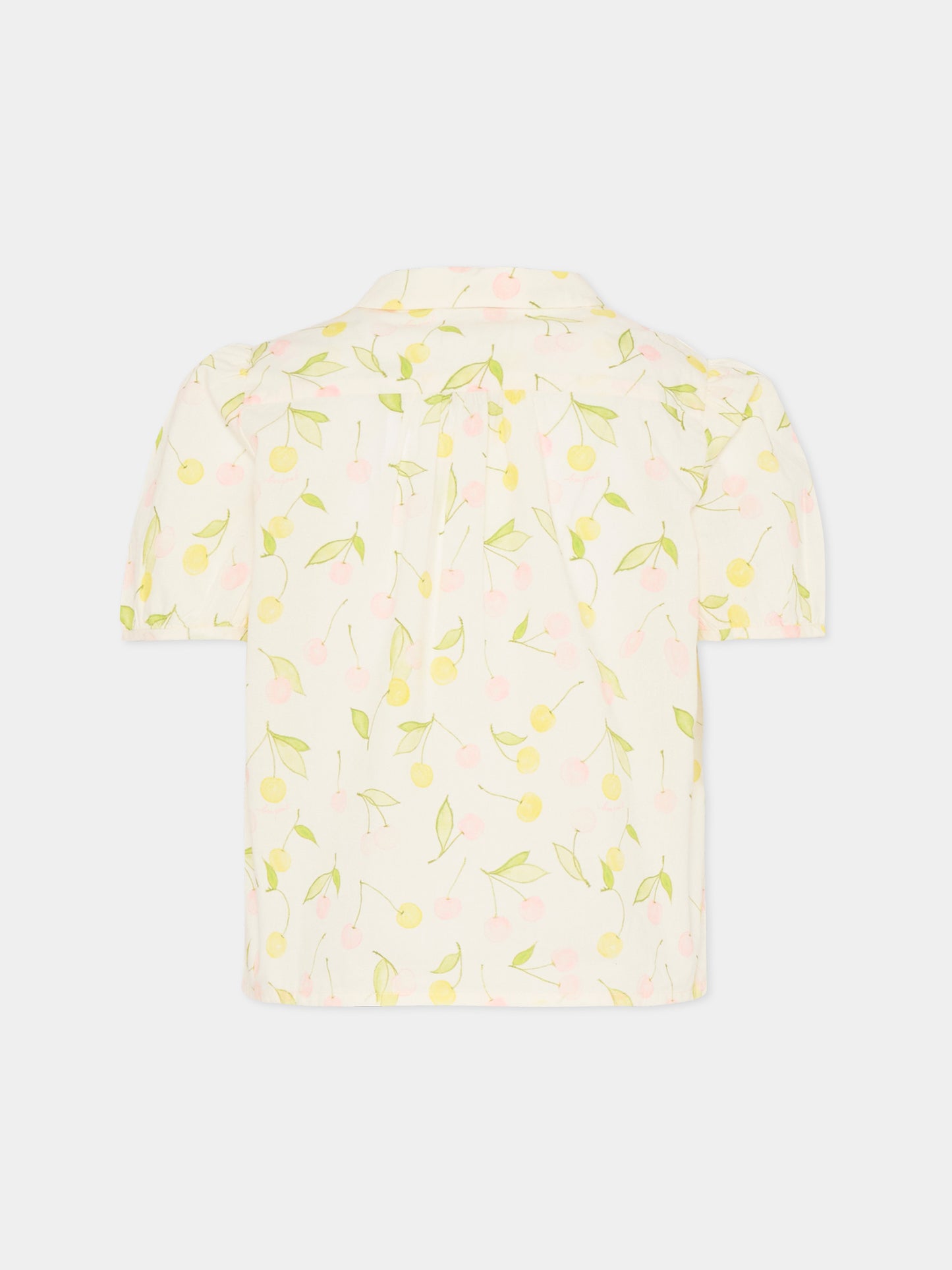 Camicia avorio per bambina con ciliegie,Bonpoint,S06GBLW00025 625