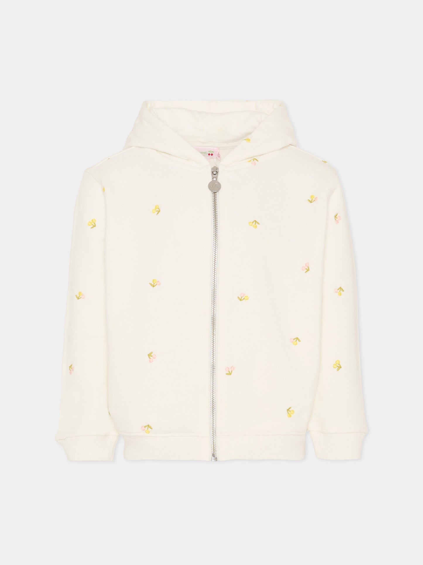 Felpa avorio per bambina con ciliegie,Bonpoint,S06GSWK00002 603