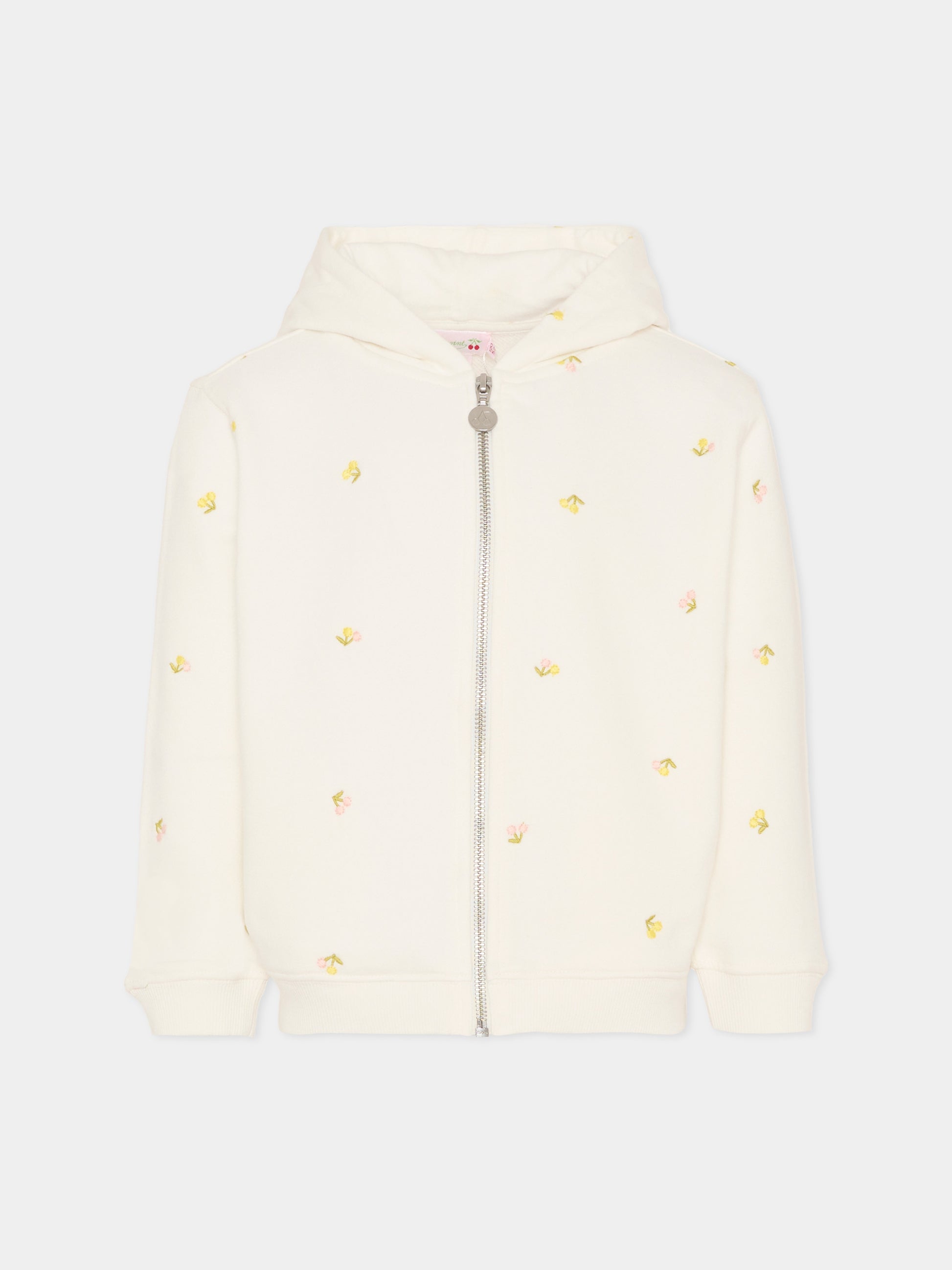 Felpa avorio per bambina con ciliegie,Bonpoint,S06GSWK00002 603