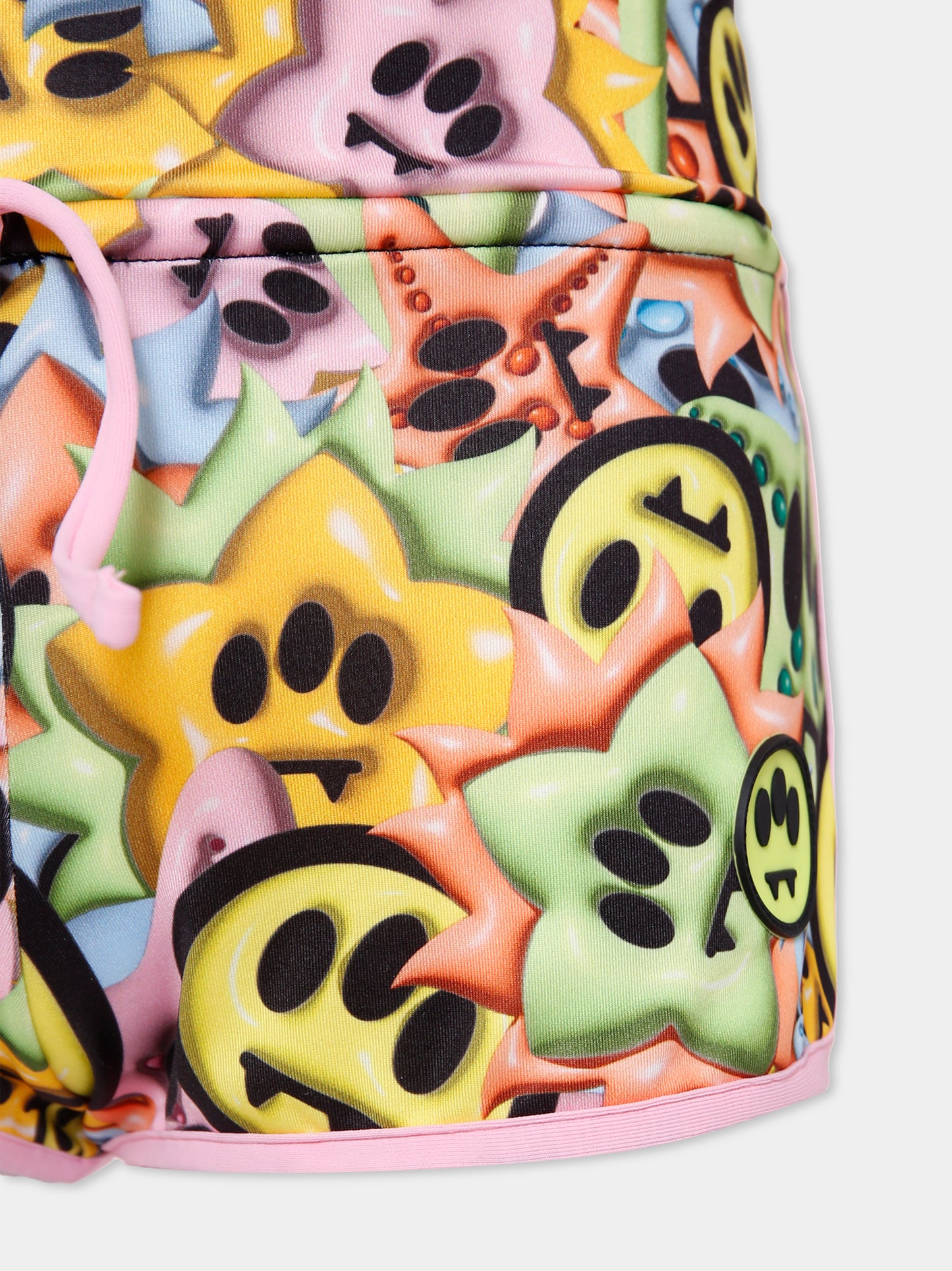 Shorts multicolor per bambina con smile all over,Barrow,S5BKJGSH190