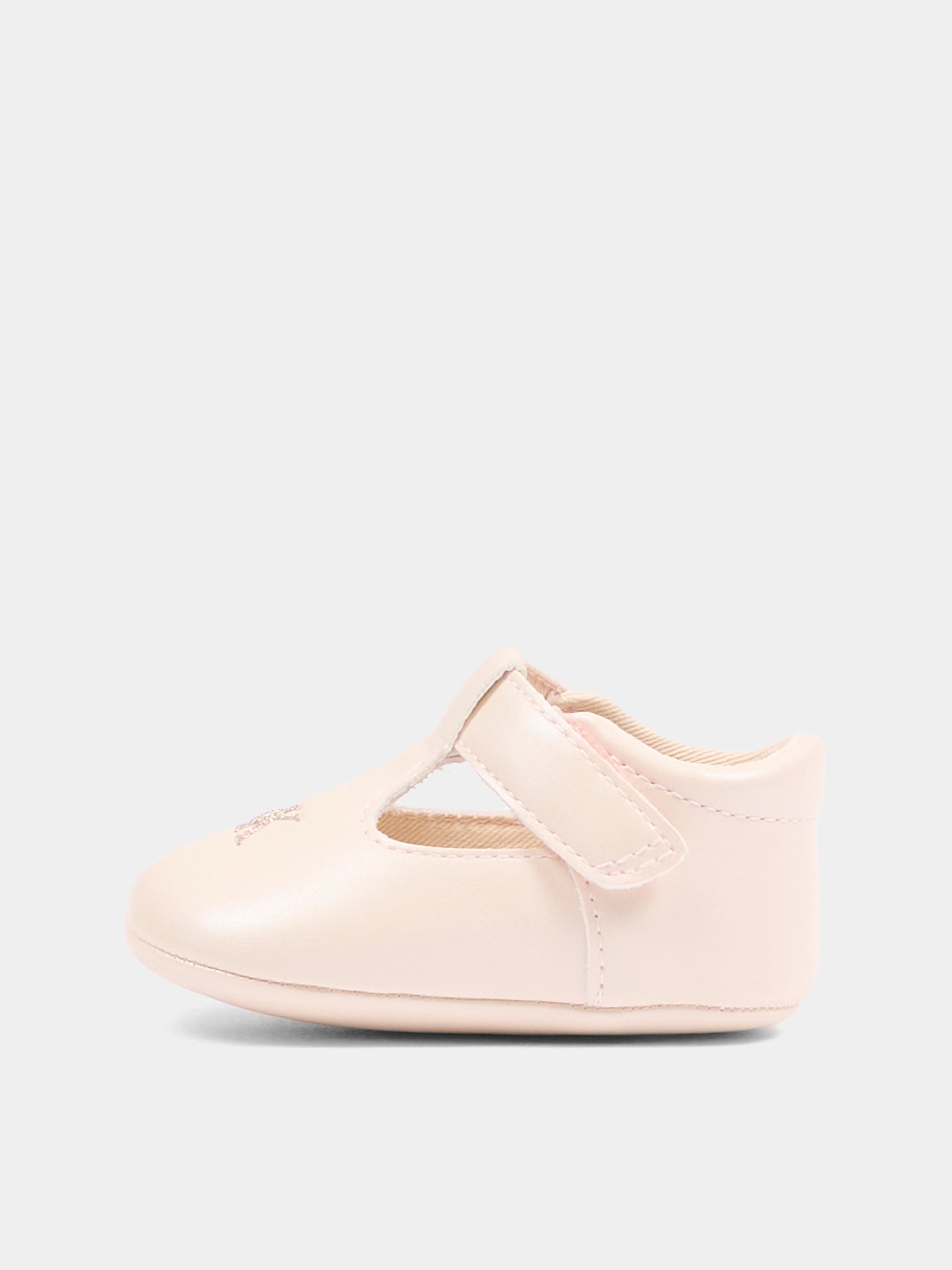 Ballerine rosa per neonata con logo in lurex,Calvin Klein Kids,V0A3 83200 1904302
