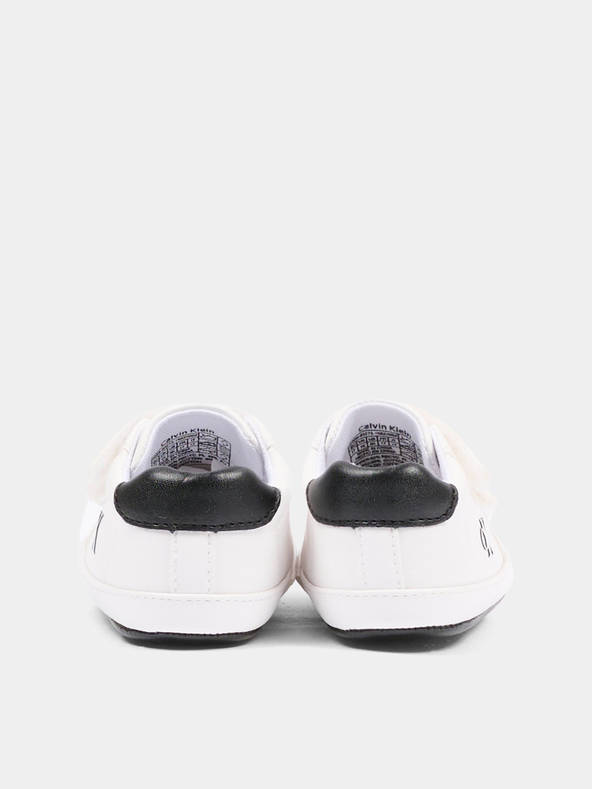 Sneakers bianche per neonato con logo,Calvin Klein Kids,V0B9 83273 1582X002