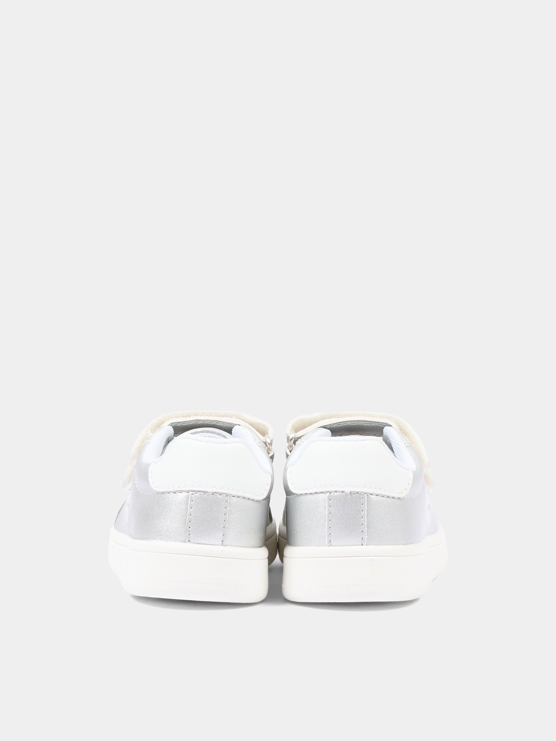 Sneakers argento per bambina con logo,Calvin Klein Kids,V1A9 83205 0376X059