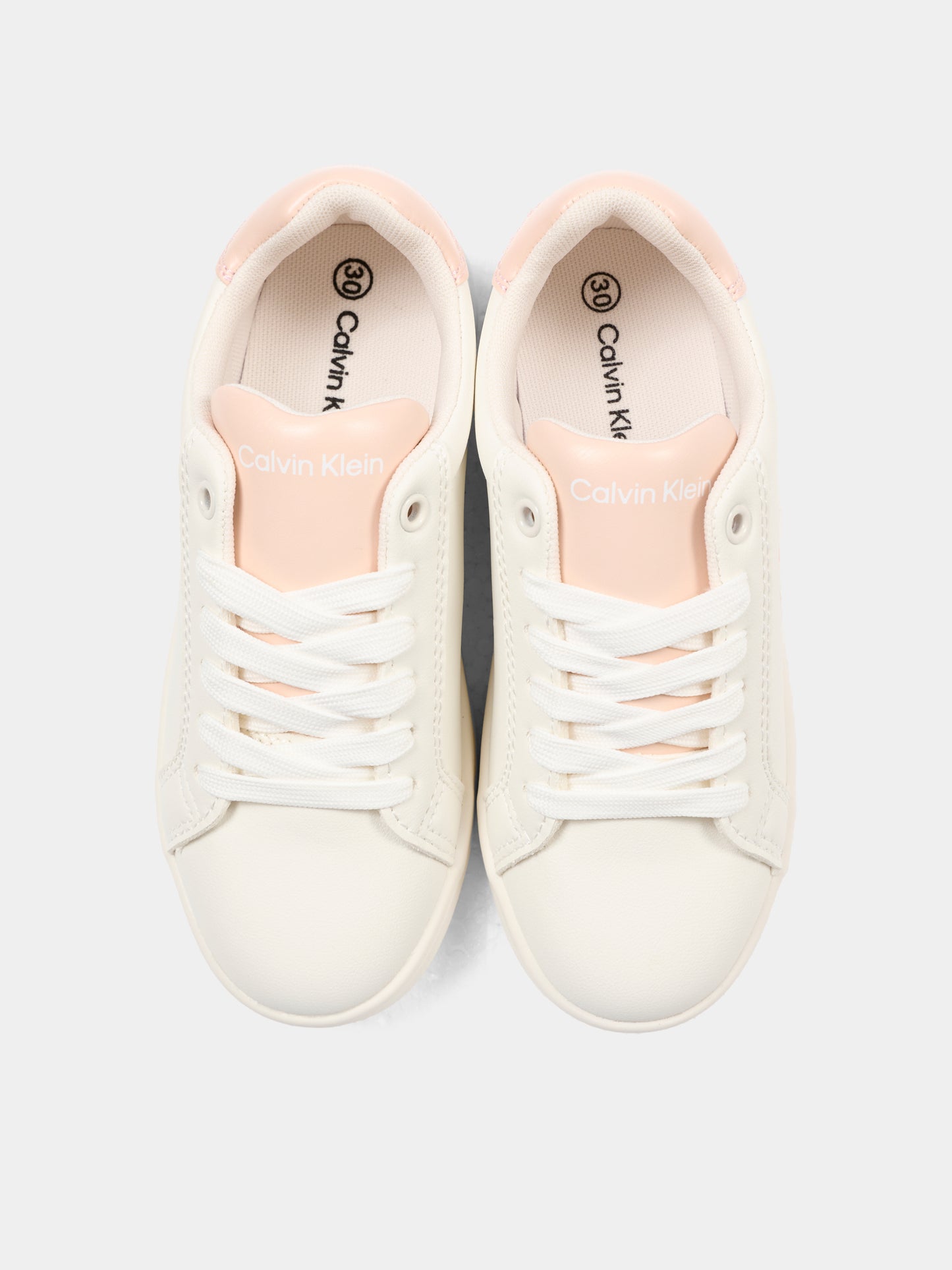 Sneakers bianche per bambina con logo rosa,Calvin Klein Kids,V3A9 83212 1355A708