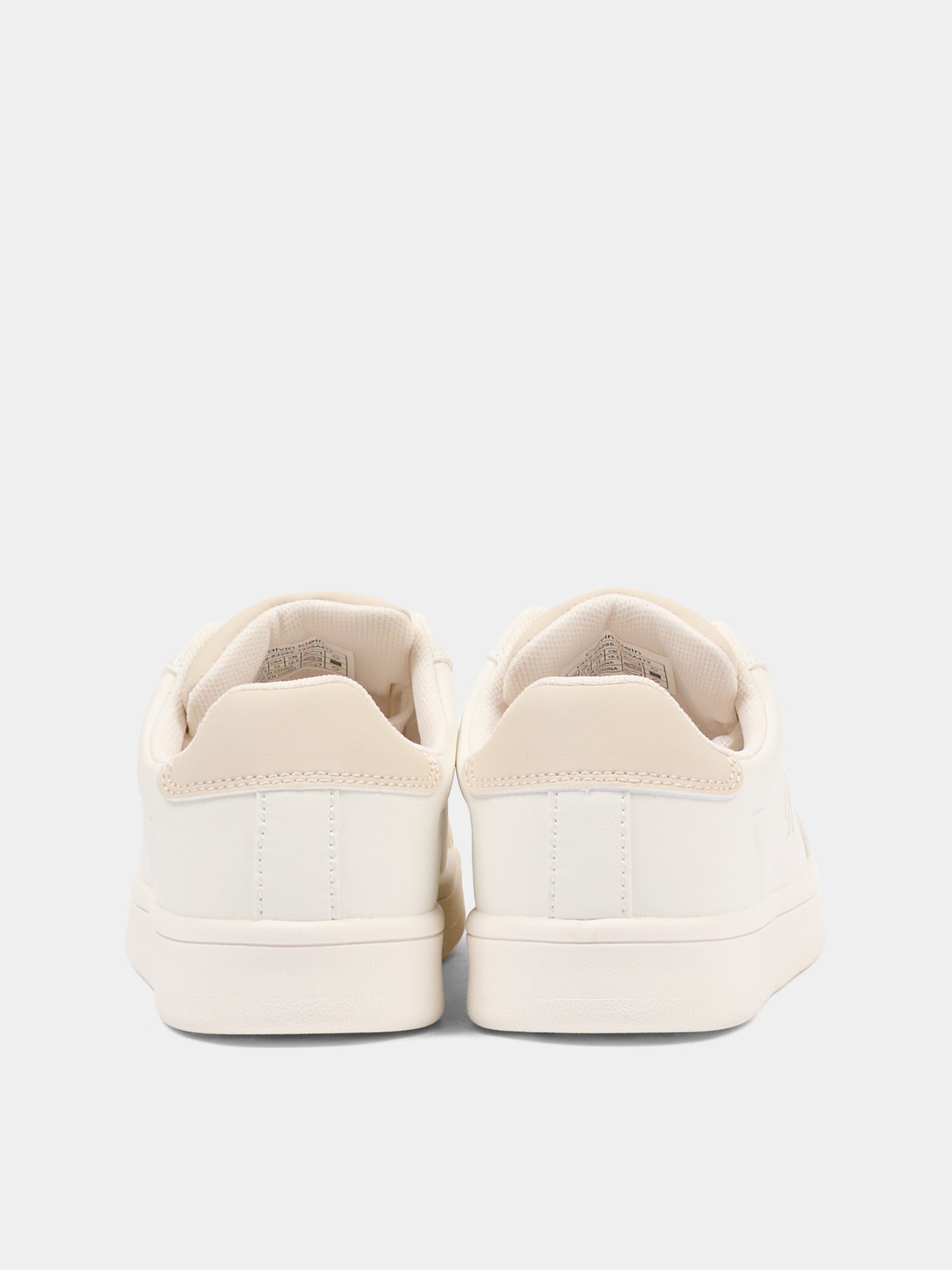 Sneakers bianche per bambina con logo beige,Calvin Klein Kids,V3X9 83285 1355A472