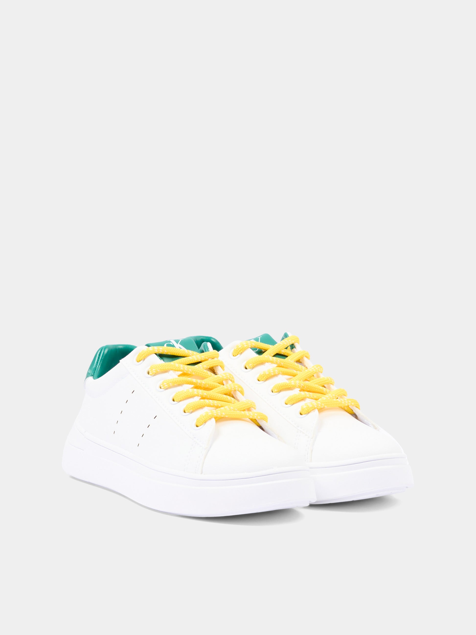 Sneakers bianche per bambino con logo,Calvin Klein Kids,V3X9 83301 1355X165