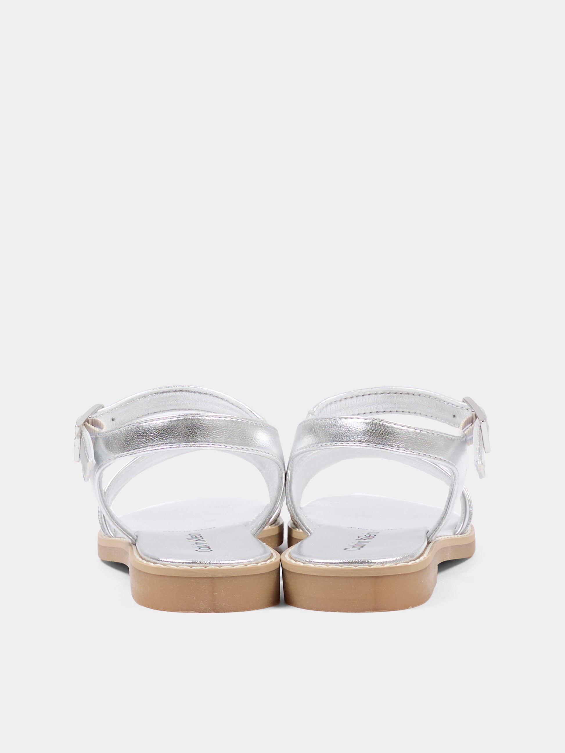 Sandali argento per bambina con logo,Calvin Klein Kids,V4A2 83355 0504904
