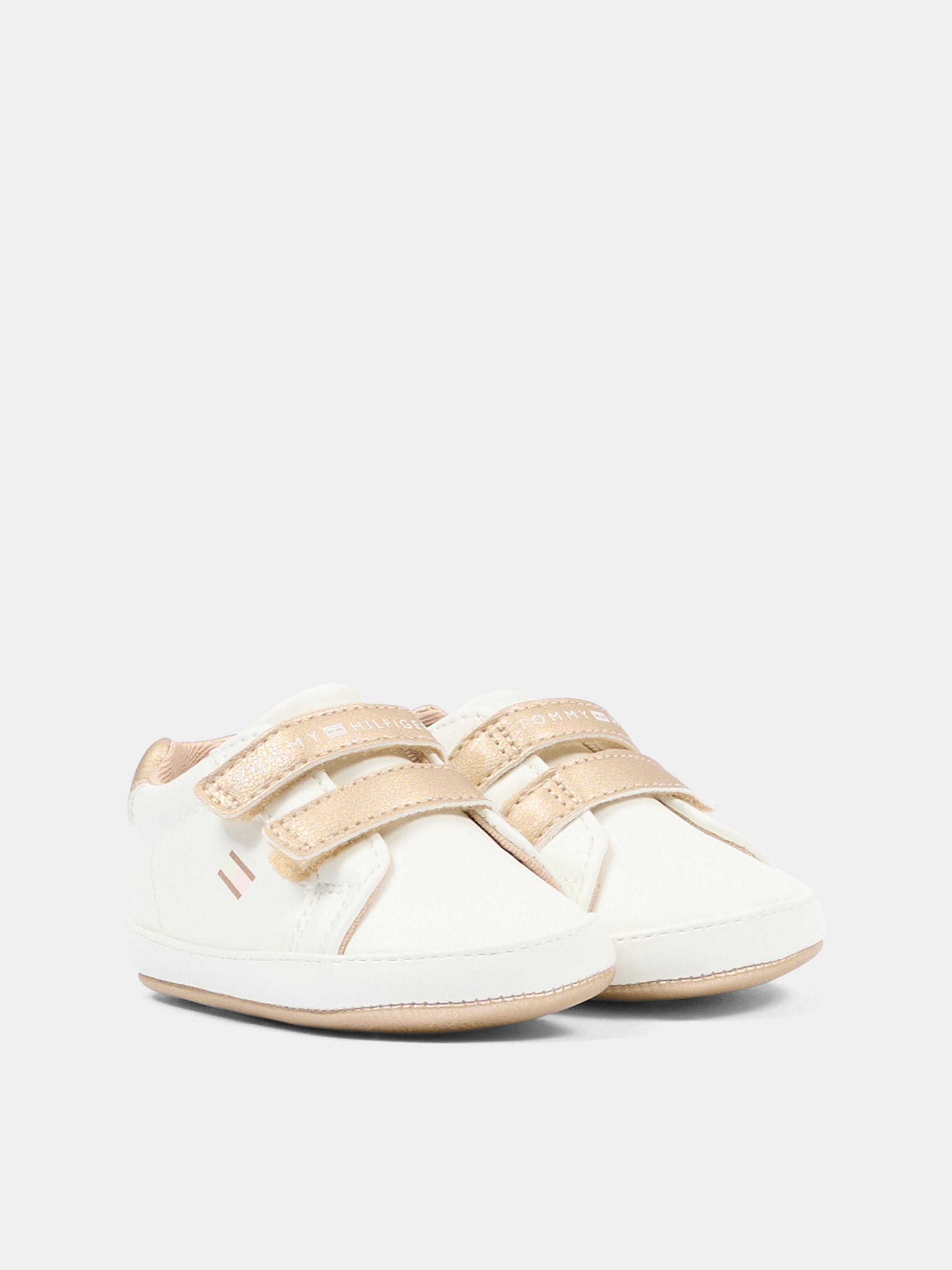 Sneakers oro per neonata con bandierina,Tommy Hilfiger Junior,T0A9 34221 1582A708