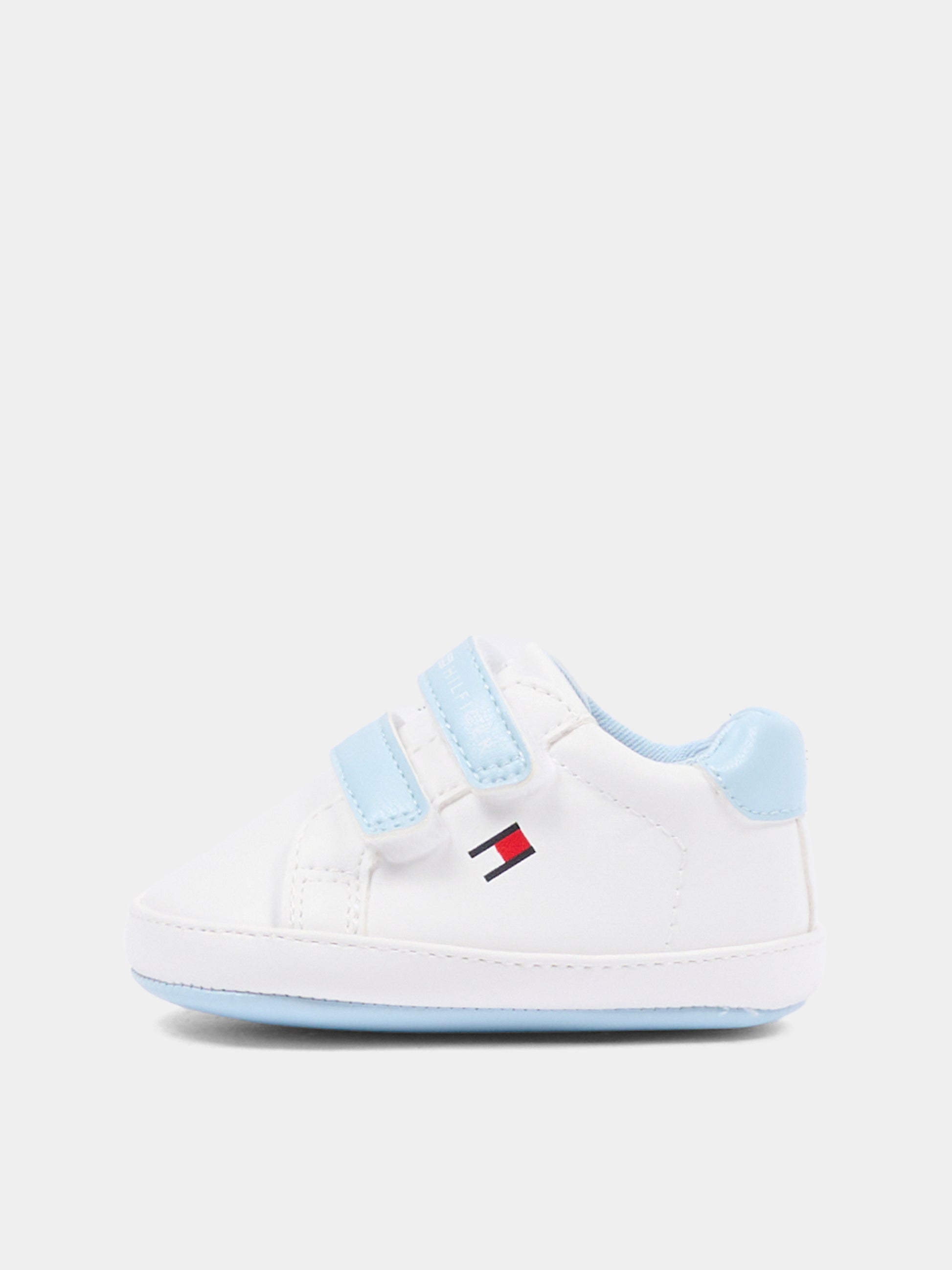 Sneakers celesti per neonato con bandierina,Tommy Hilfiger Junior,T0B9 34329 1582X356