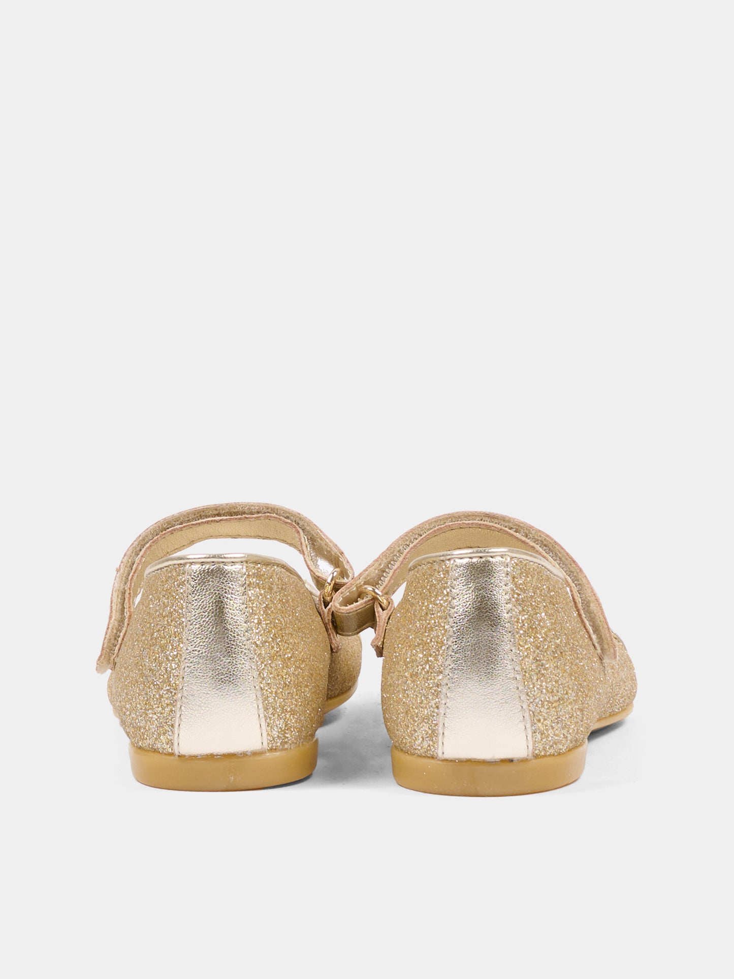 Ballerine oro per bambina con logo,Tommy Hilfiger Junior,T1A3 34413 0454514