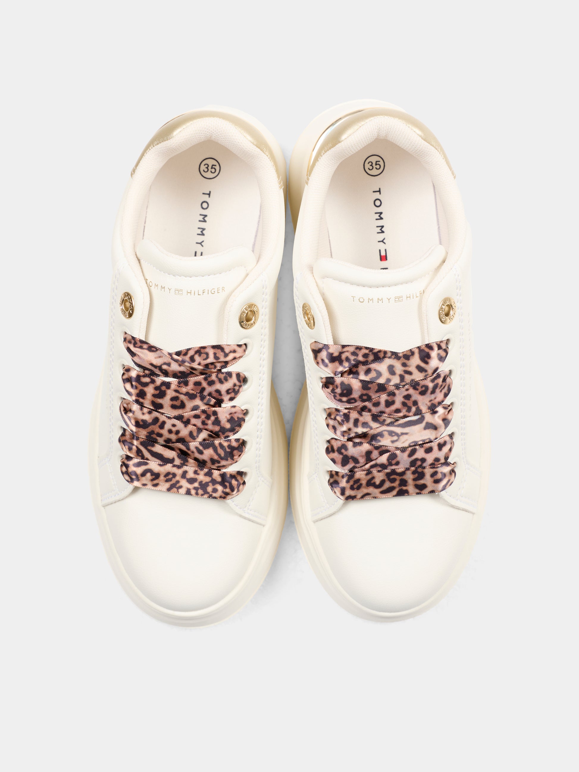 Sneakers bianche per bambina con logo,Tommy Hilfiger Junior,T3A9 34255 1355X024