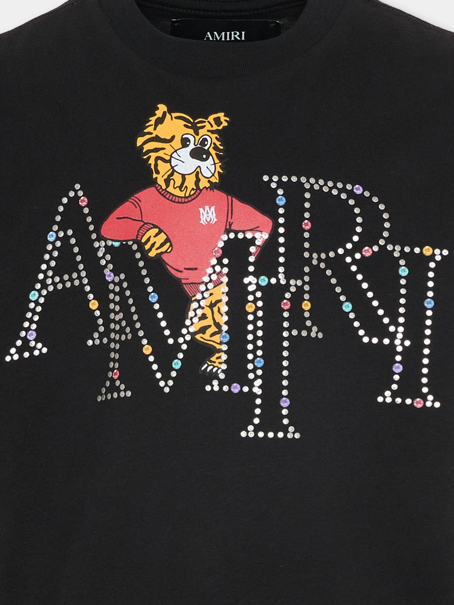T-Shirt nera per bambini con stampa tigre,Amiri,ACTOJR1004 BLACK