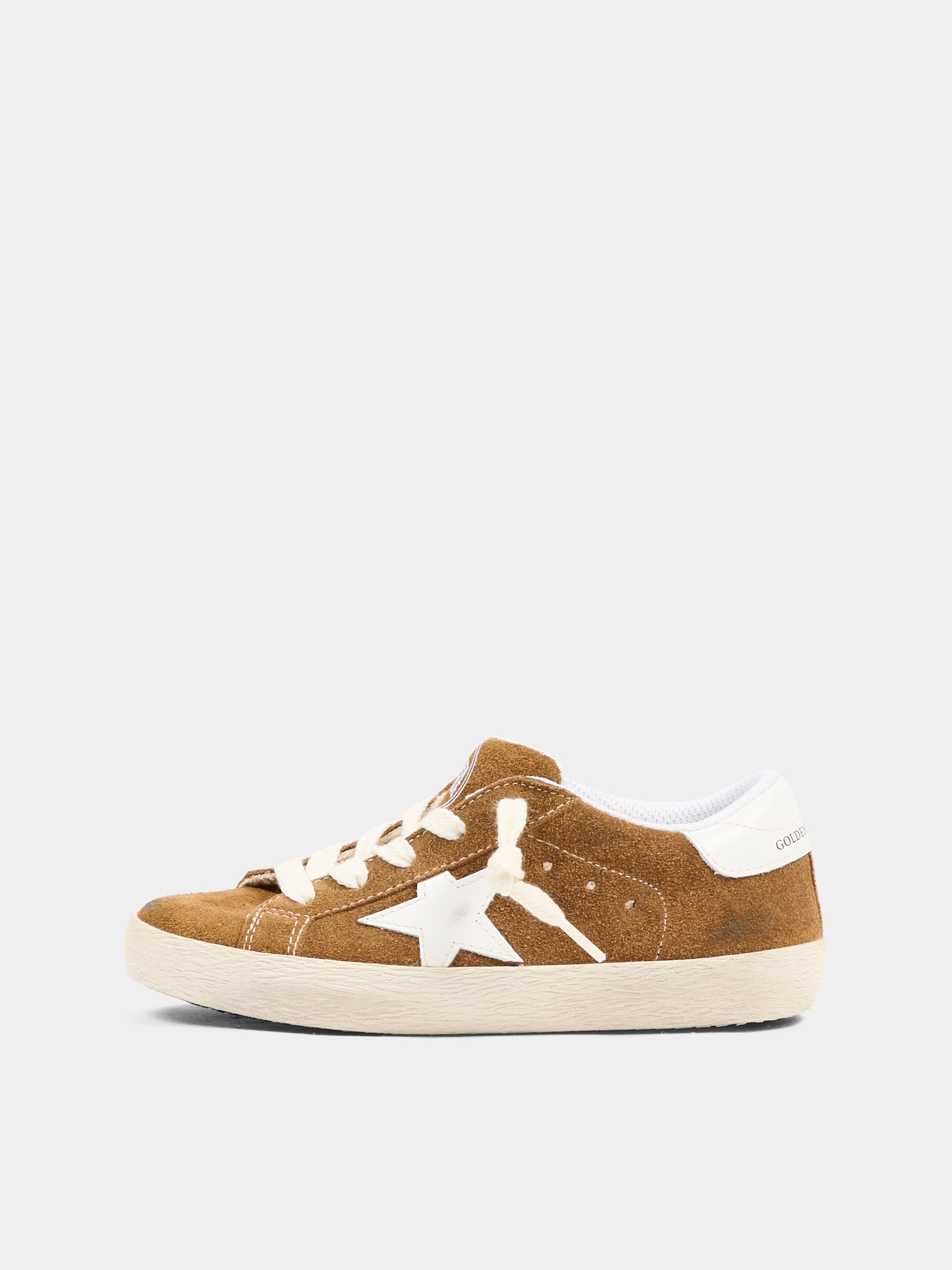 Sneakers Super Star marroni per bambini con stella,Golden Goose,GYF01028 F008027 55377