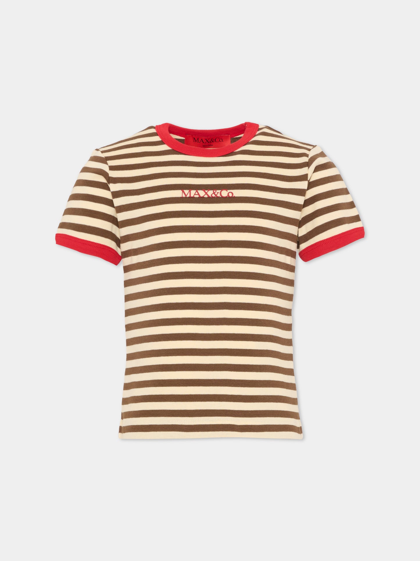 T-shirt multicolor per bambina con logo,Max&co,MX0285 MX046 MX752