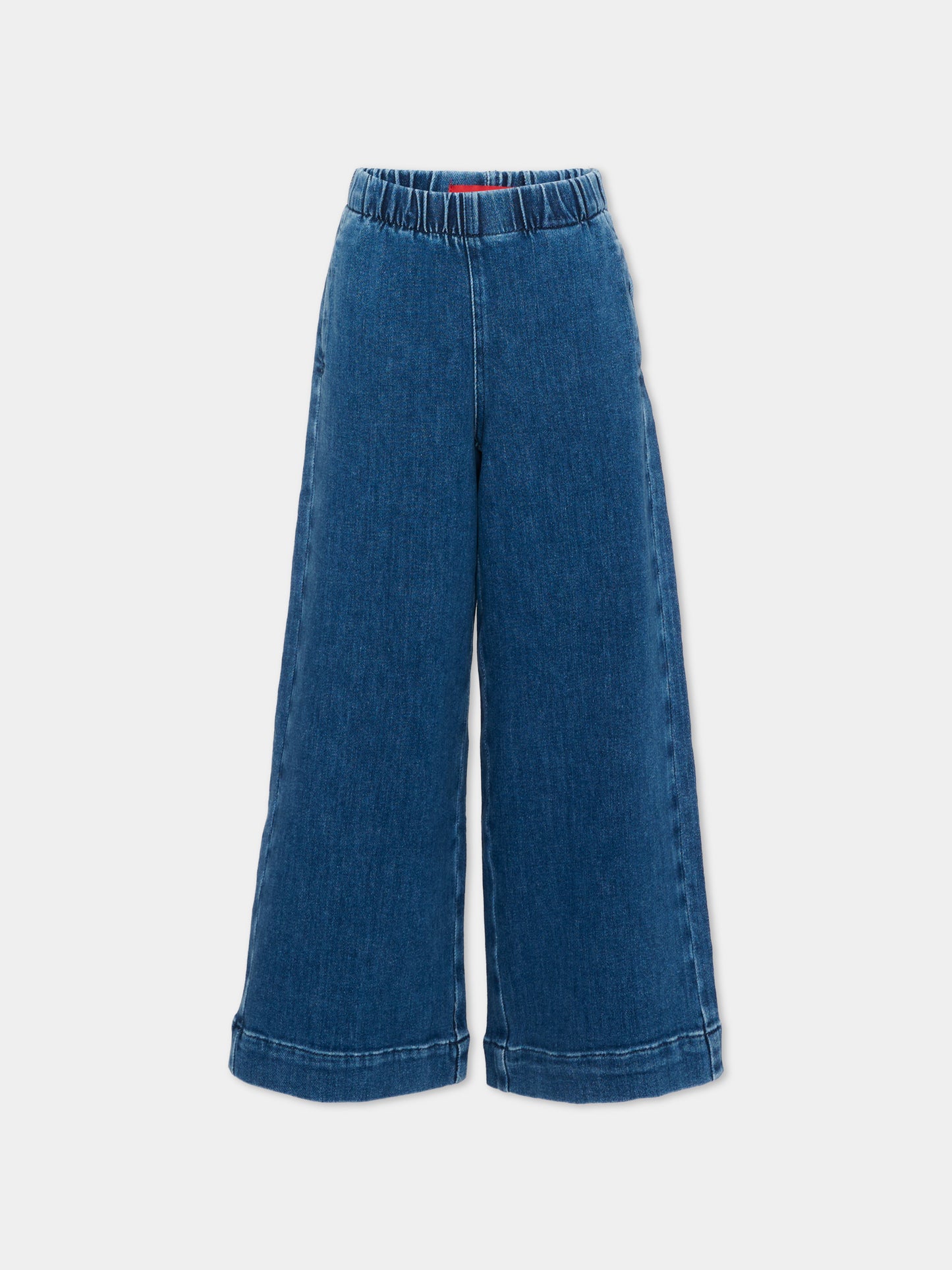 Jeans denim per bambina a gamba larga,Max&co,MX0306 MX01G MX01