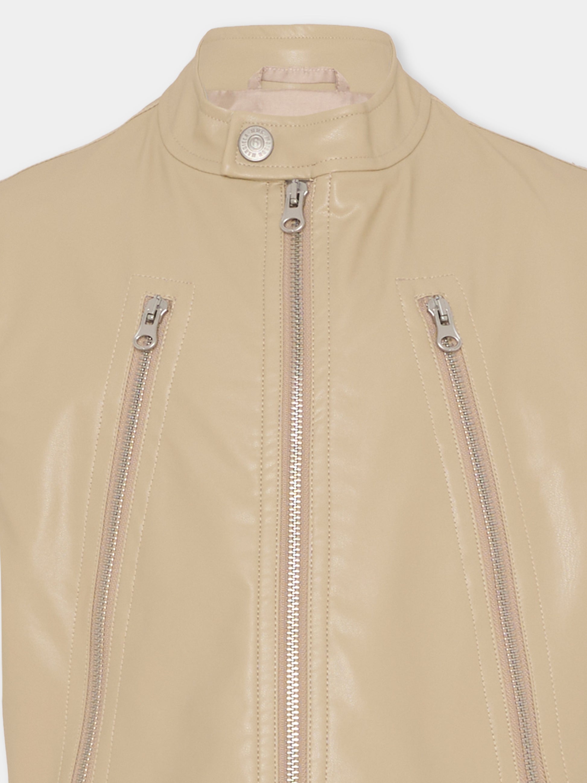 Gilet beige per bambini con logo,Mm6 Maison Margiela,M60886 MM07F M6709