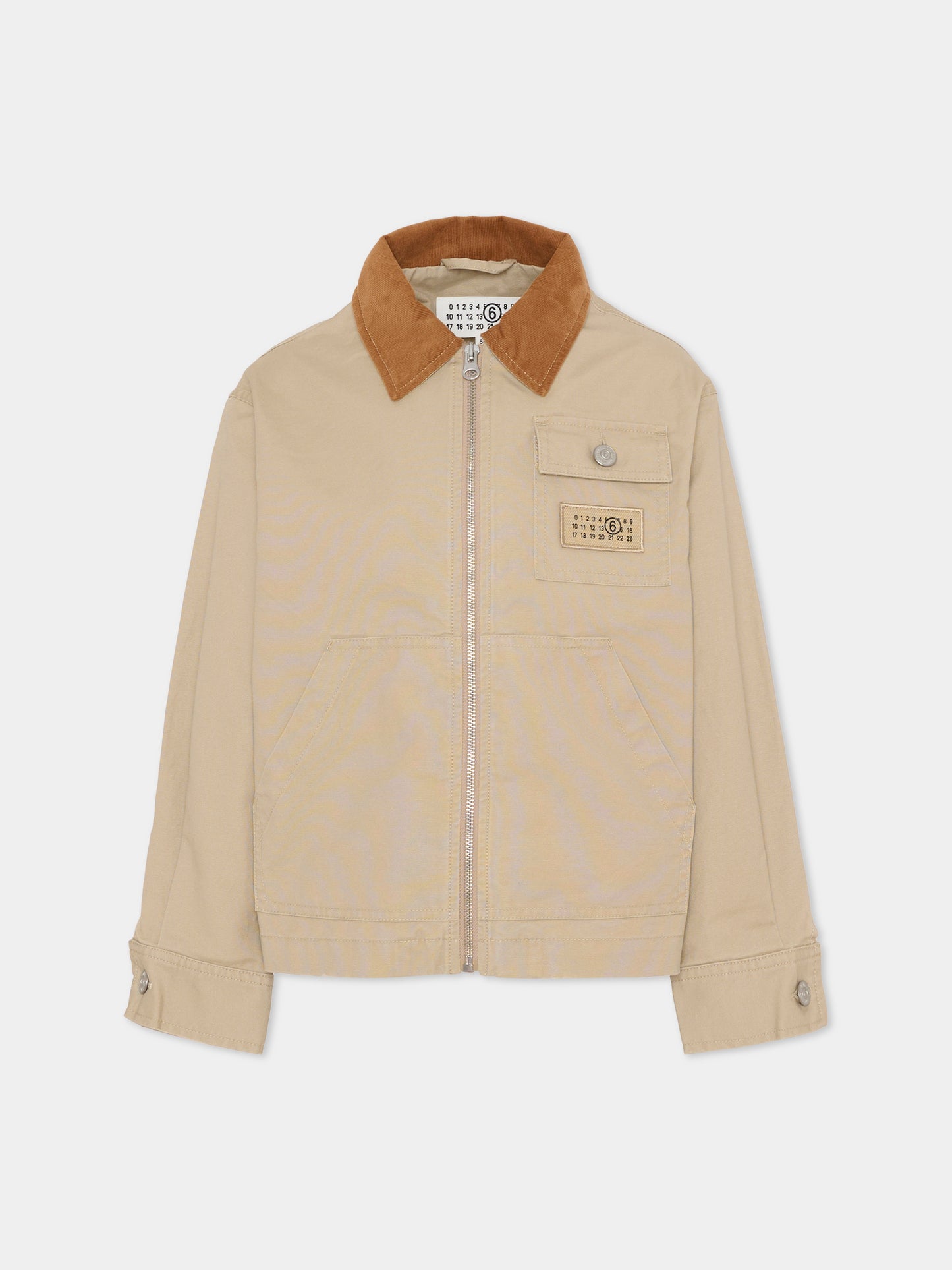 Giubbotto beige per bambini con logo,Mm6 Maison Margiela,M60930 MM07D M6709