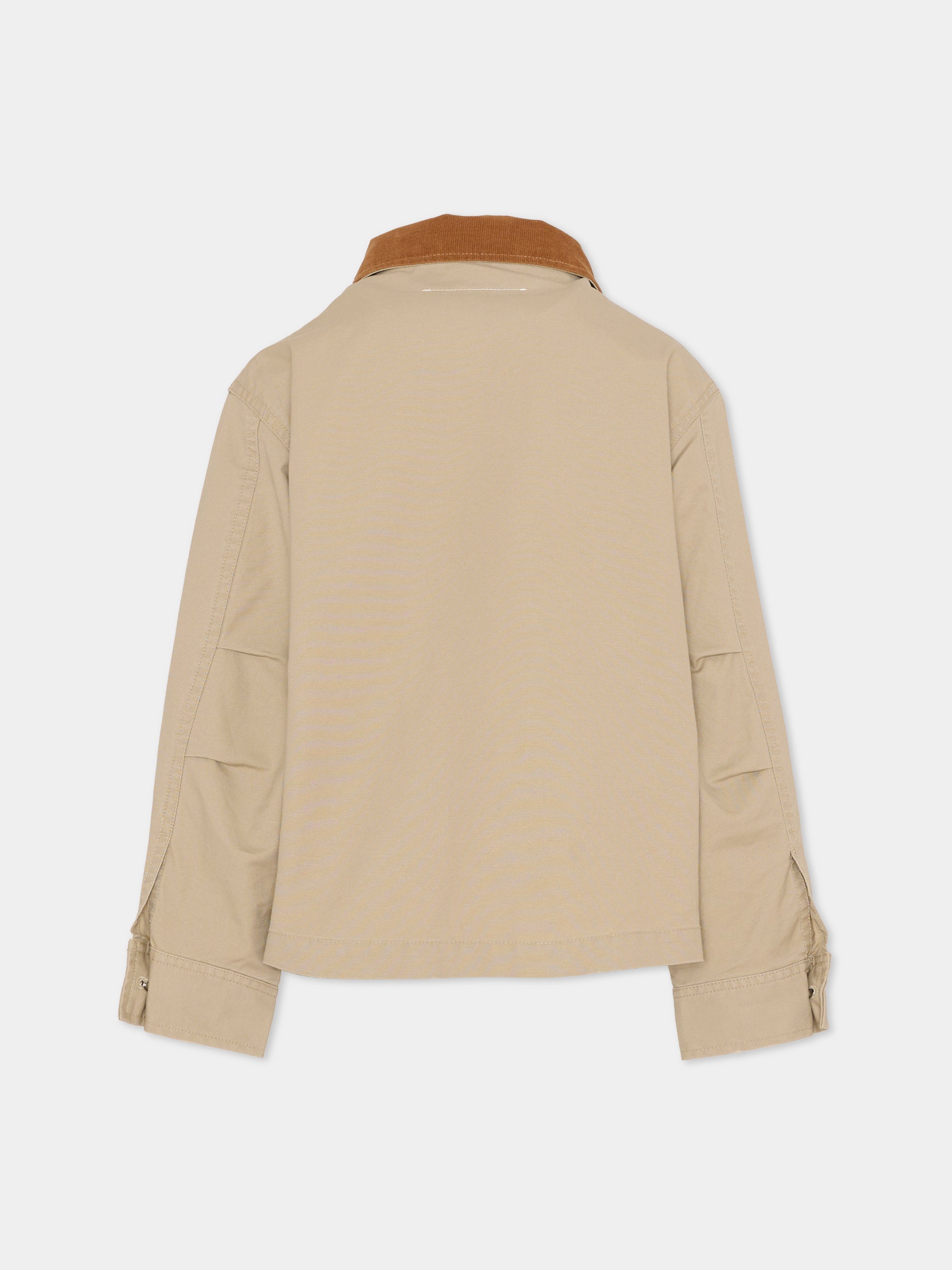 Giubbotto beige per bambini con logo,Mm6 Maison Margiela,M60930 MM07D M6709