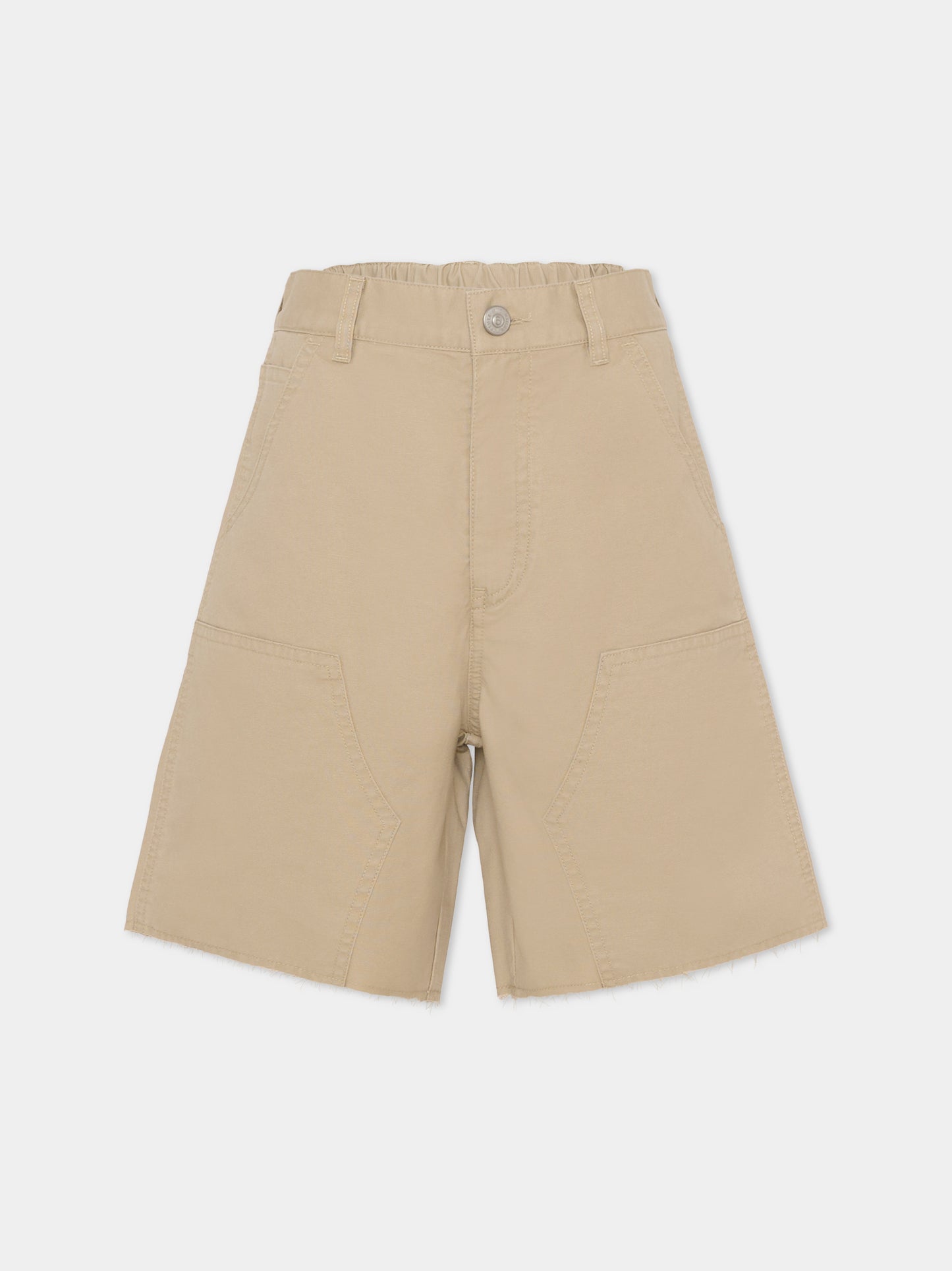 Shorts beige per bambini con logo,Mm6 Maison Margiela,M60966 MM07D M6709