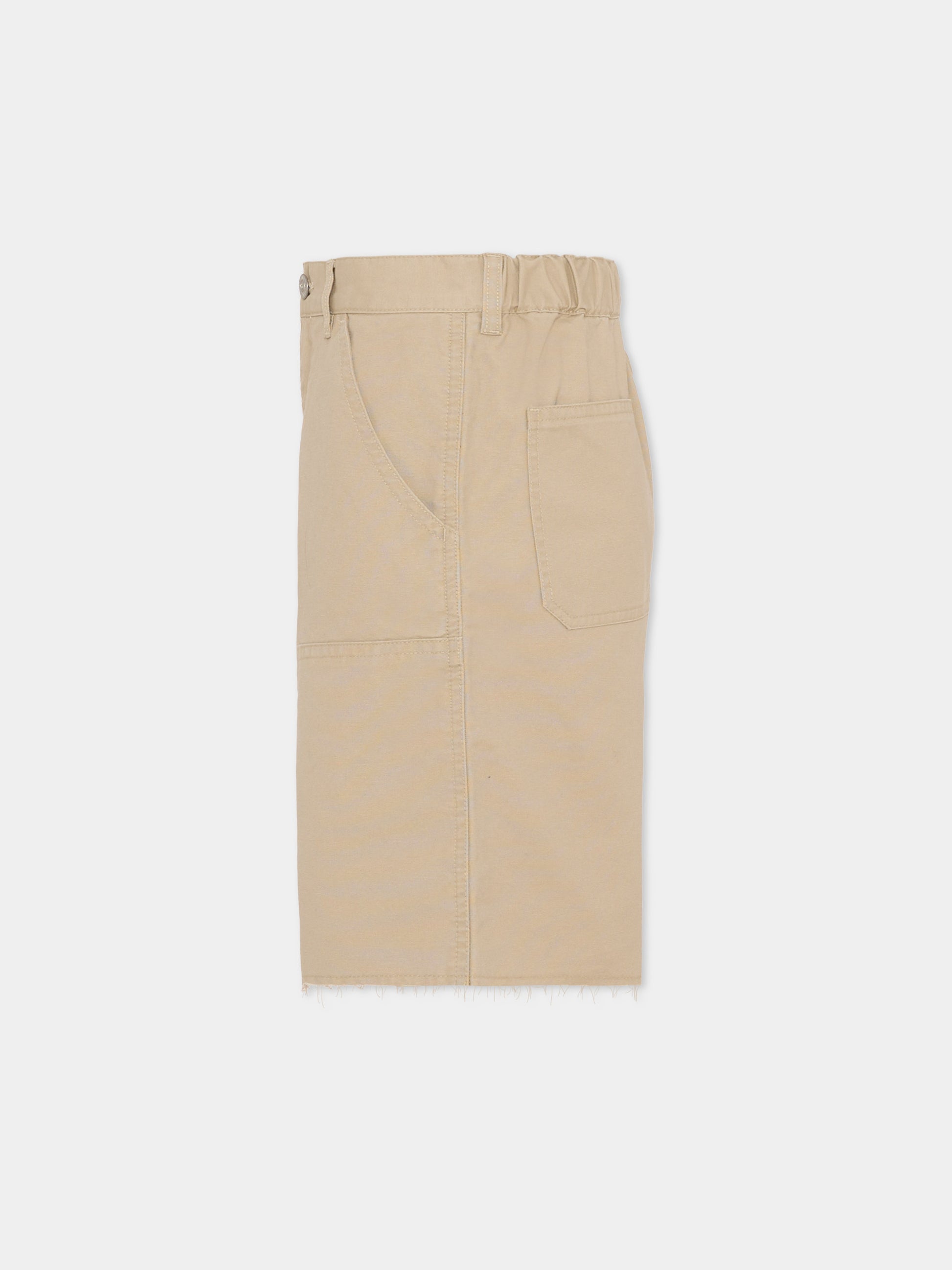 Shorts beige per bambini con logo,Mm6 Maison Margiela,M60966 MM07D M6709