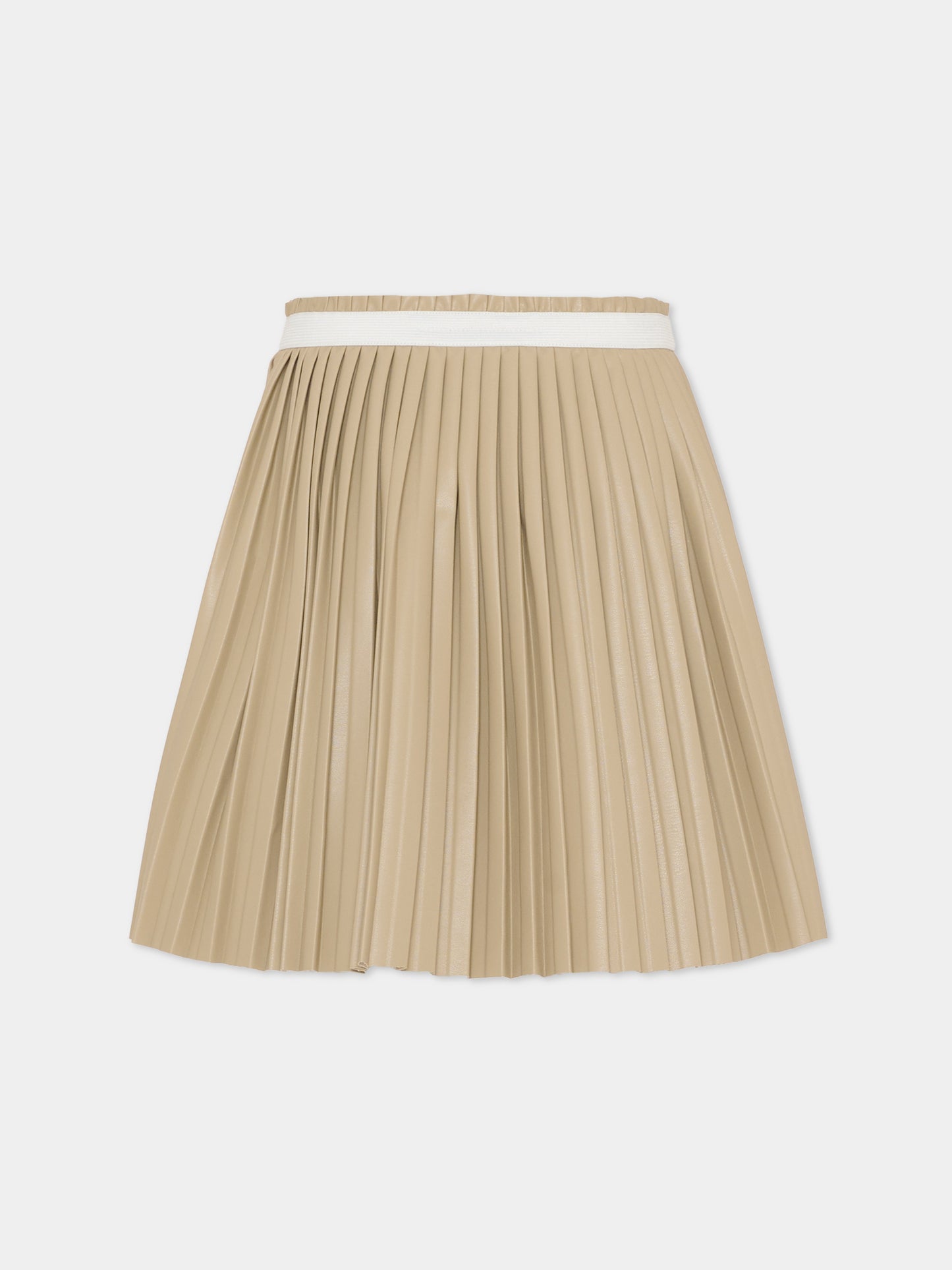 Gonna beige per bambina con logo,Mm6 Maison Margiela,M60999 MM07F M6709