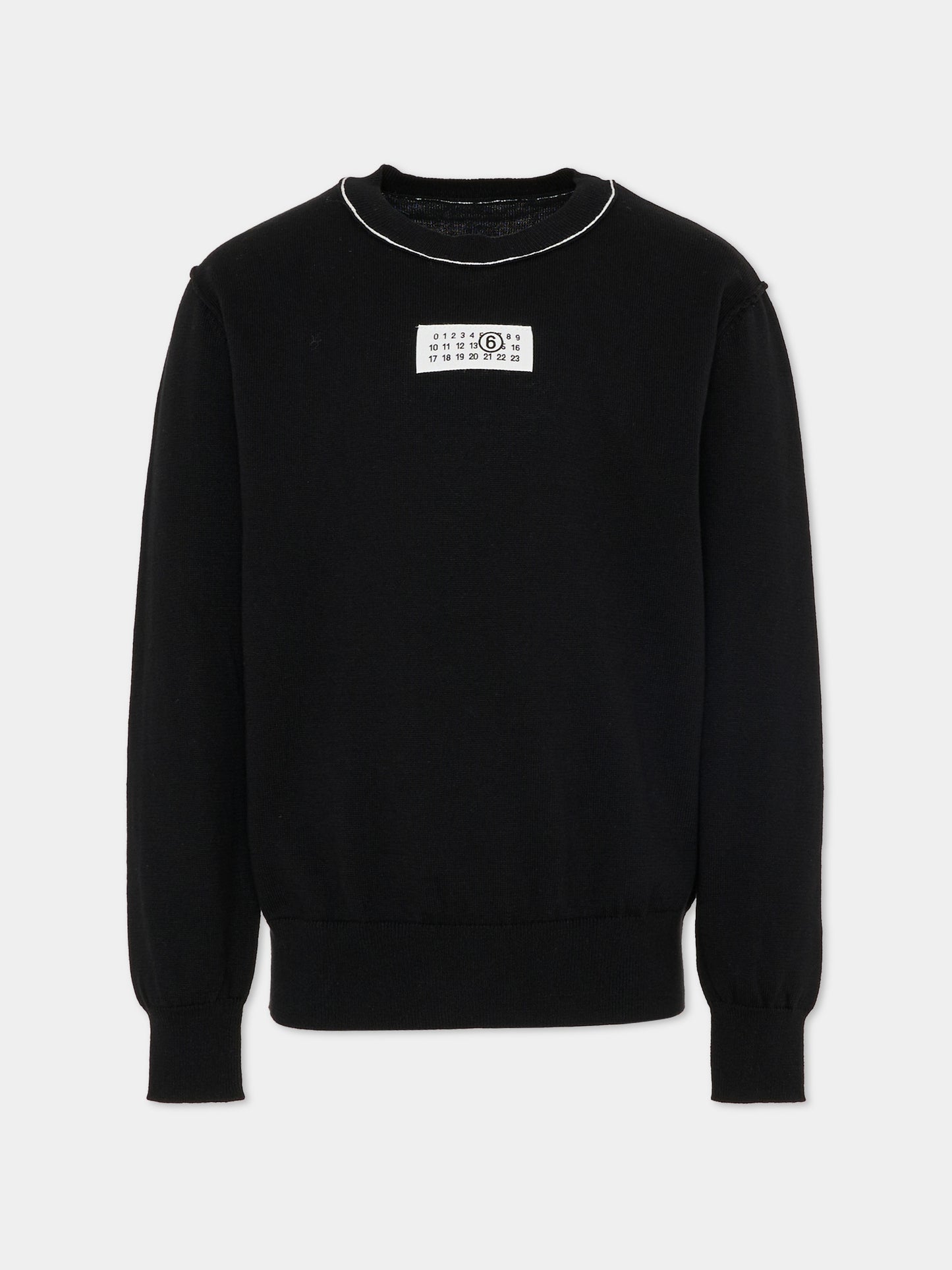 Maglione nero per bambini con logo,Mm6 Maison Margiela,M61025 MM07V M6900