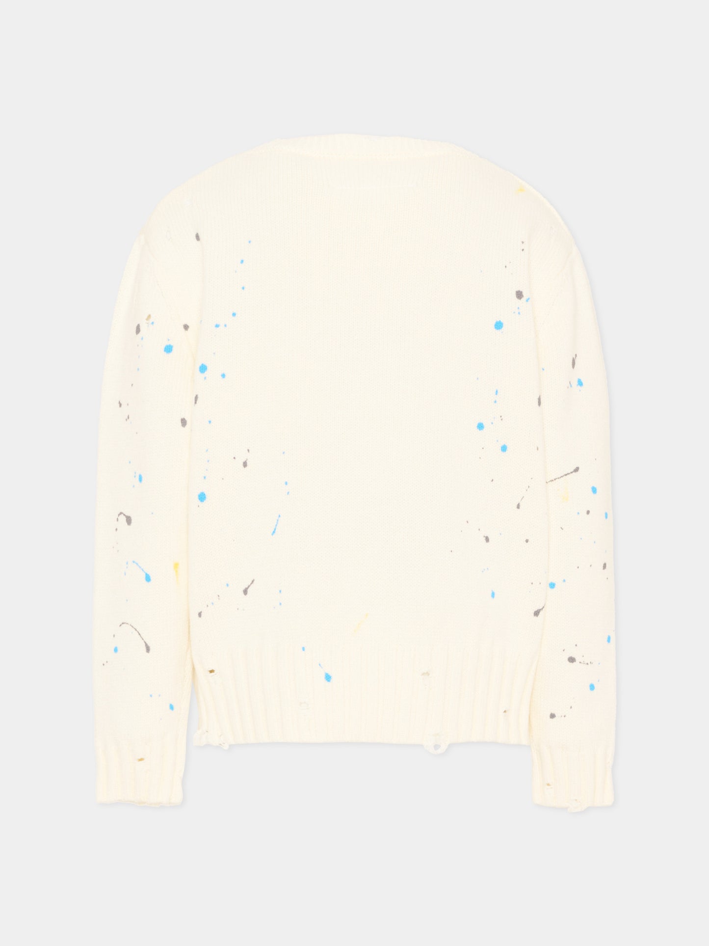 Maglione avorio per bambini con schizzi,Mm6 Maison Margiela,M61026 MM07Y M6101