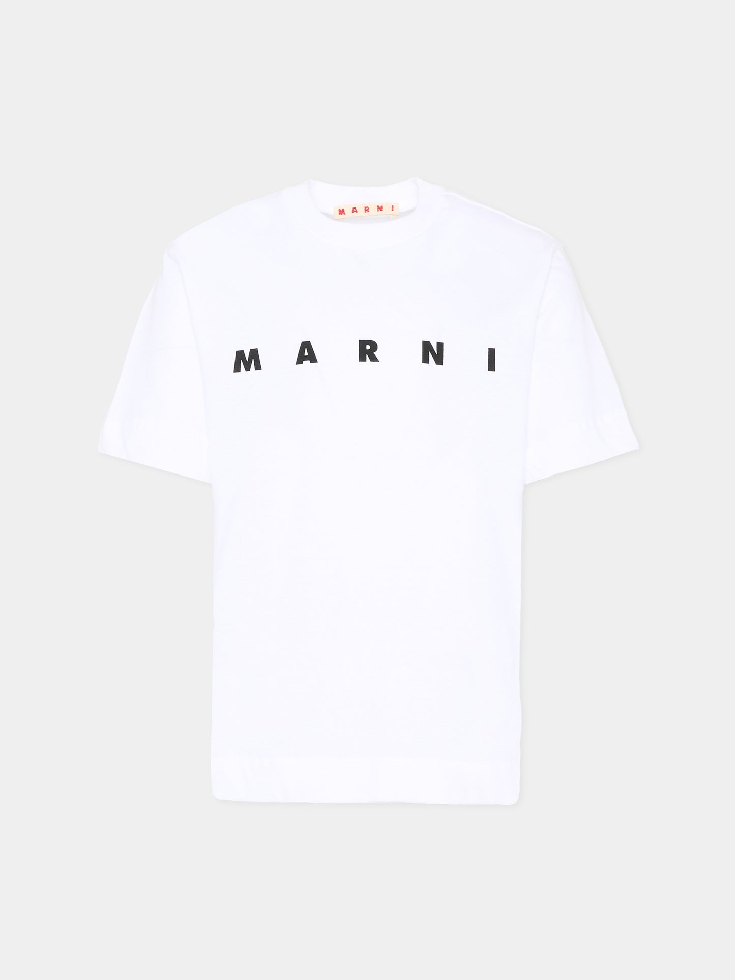 T-shirt bianca per bambini con logo nero,Marni Kids,M002MV M00RF 0M100