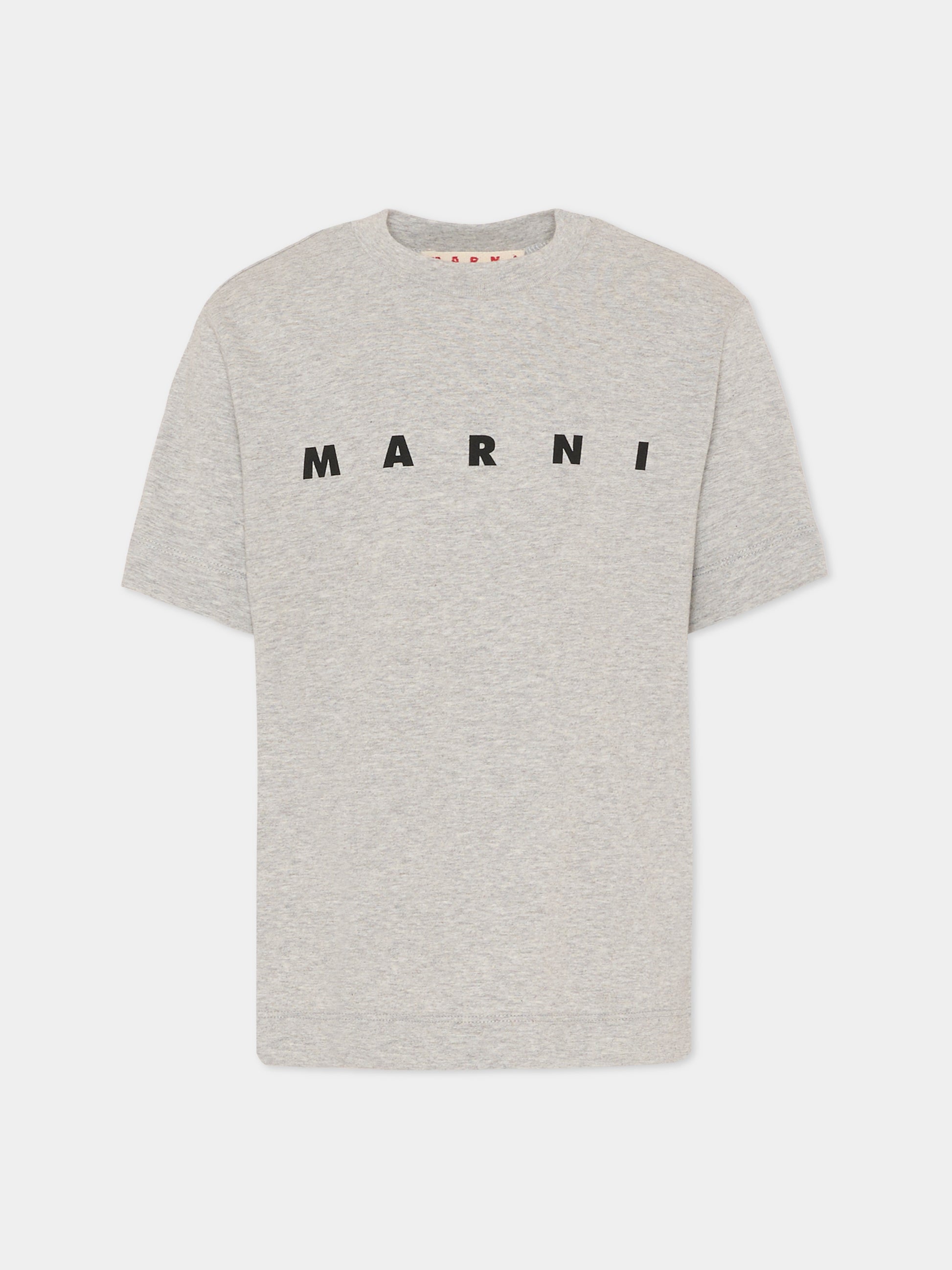 T-shirt grigia per bambini con logo nero,Marni Kids,M002MV M00RF 0M903