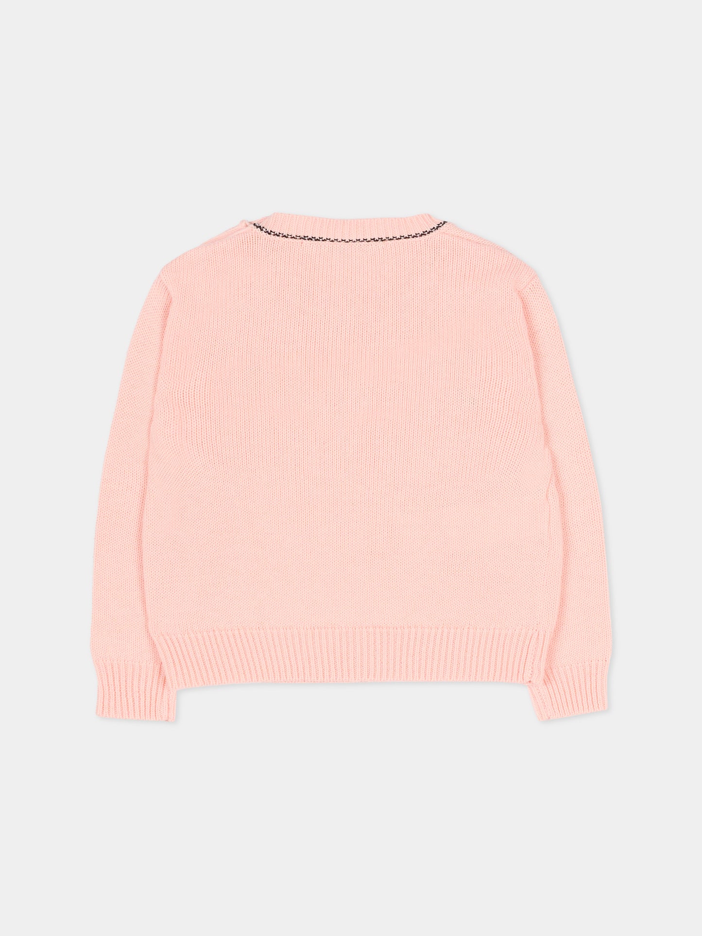 Maglione rosa per neonata con logo ricamato,Marni Kids,M00992 M00X8 0M351