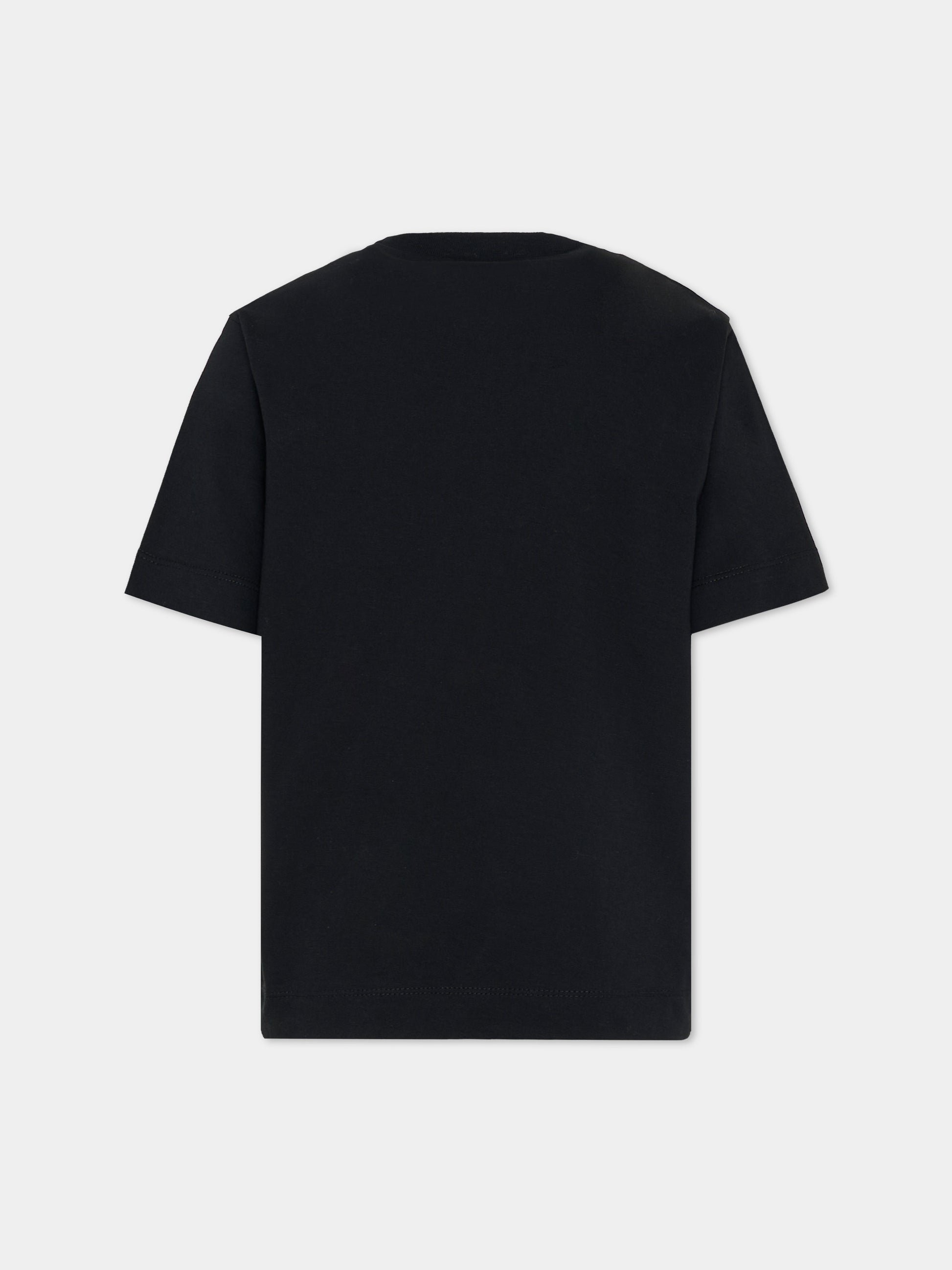 T-shirt nera per bambini con logo,Marni Kids,M01265 M00RF 0M90E