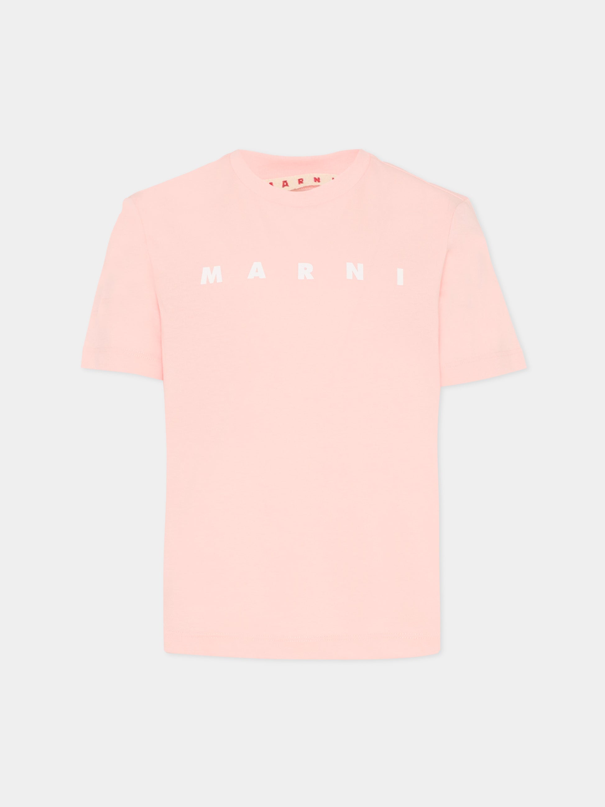 T-shirt rosa per bambina con logo,Marni Kids,M01601 M00RF 0M351