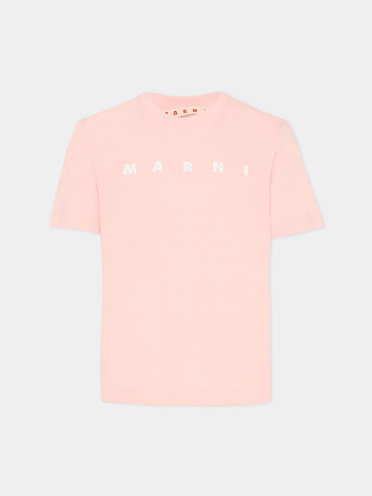 T-shirt rosa per bambina con logo,Marni Kids,M01601 M00RF 0M351