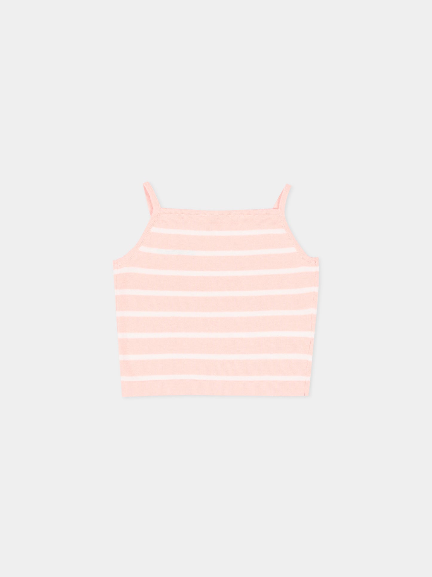 Top rosa per neonata a righe con logo,Marni Kids,M01721 M00X6 0M351