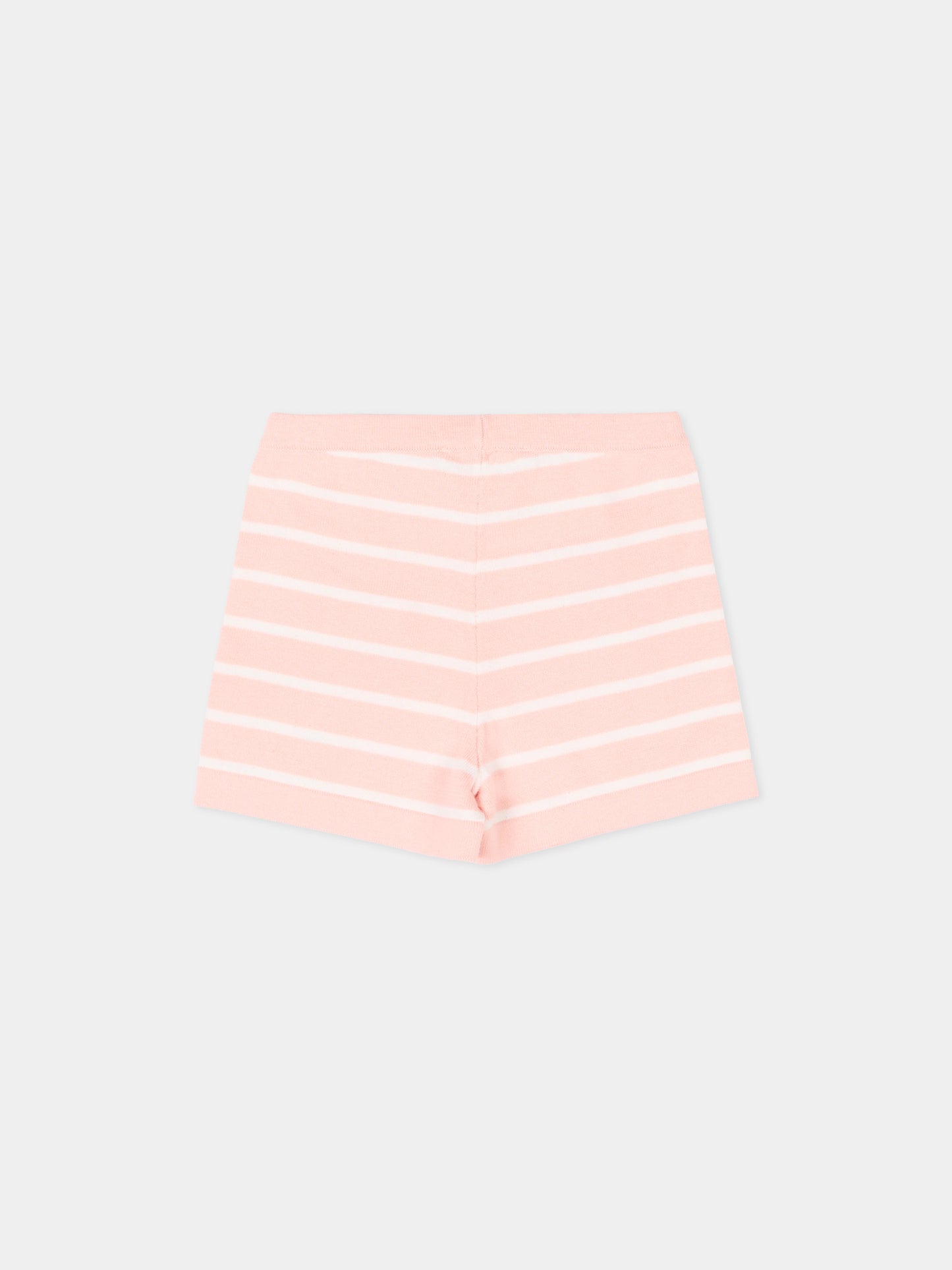 Shorts rosa per neonata a righe con logo,Marni Kids,M01722 M00X6 0M351