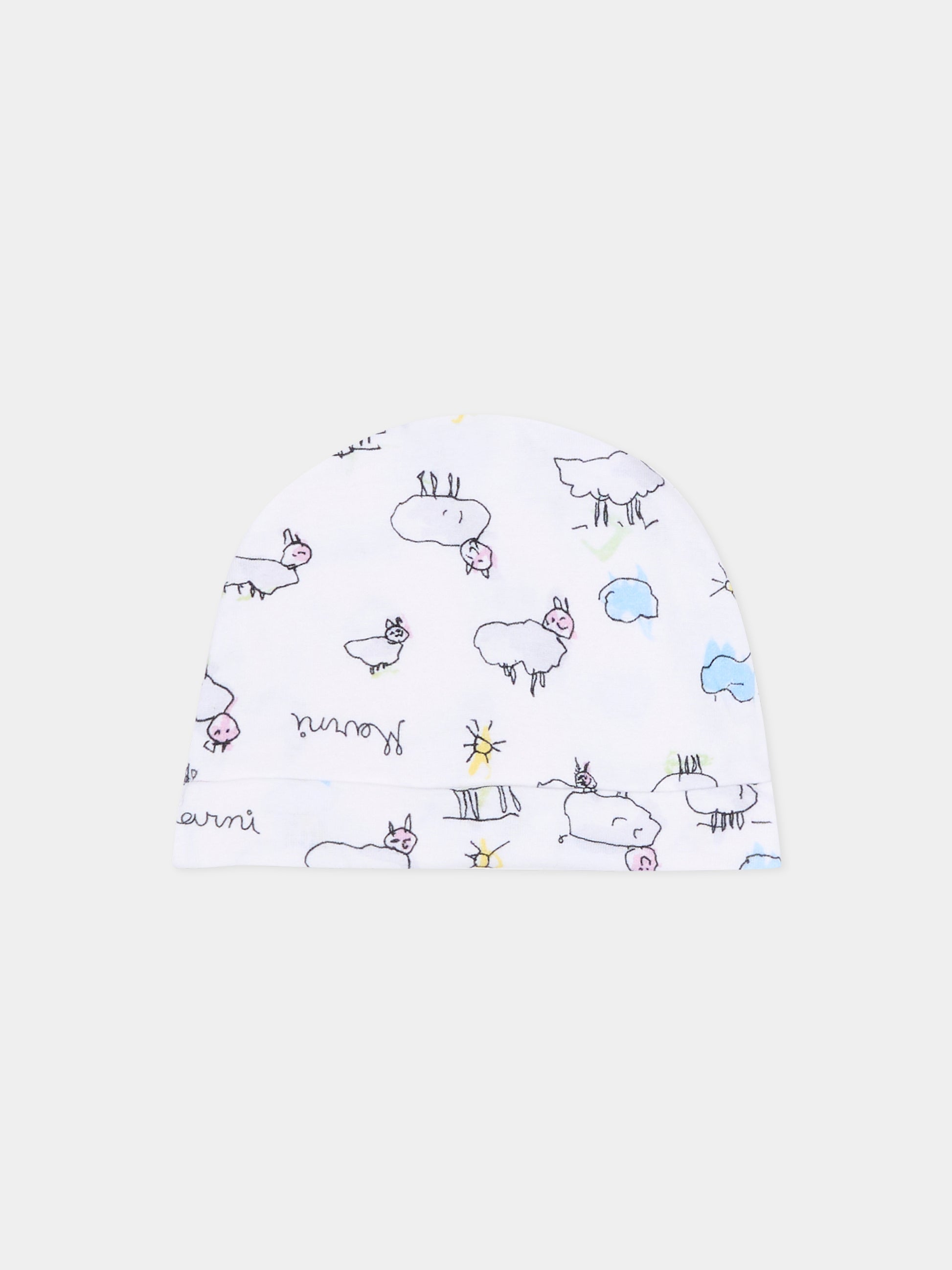 Set tutina bianca per neonati con disegni,Marni Kids,M01783 M00X9 0M100