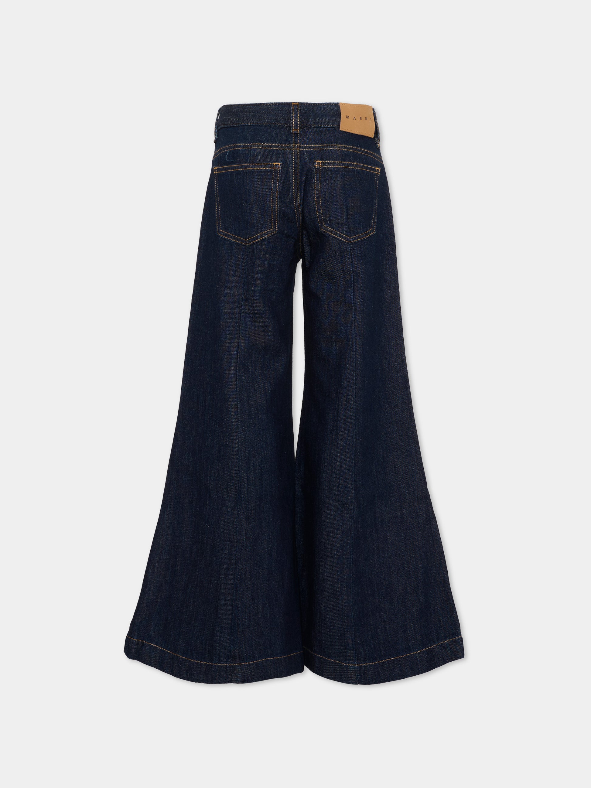 Jeans denim per bambina con logo,Marni Kids,M01808 M00WG 0M01