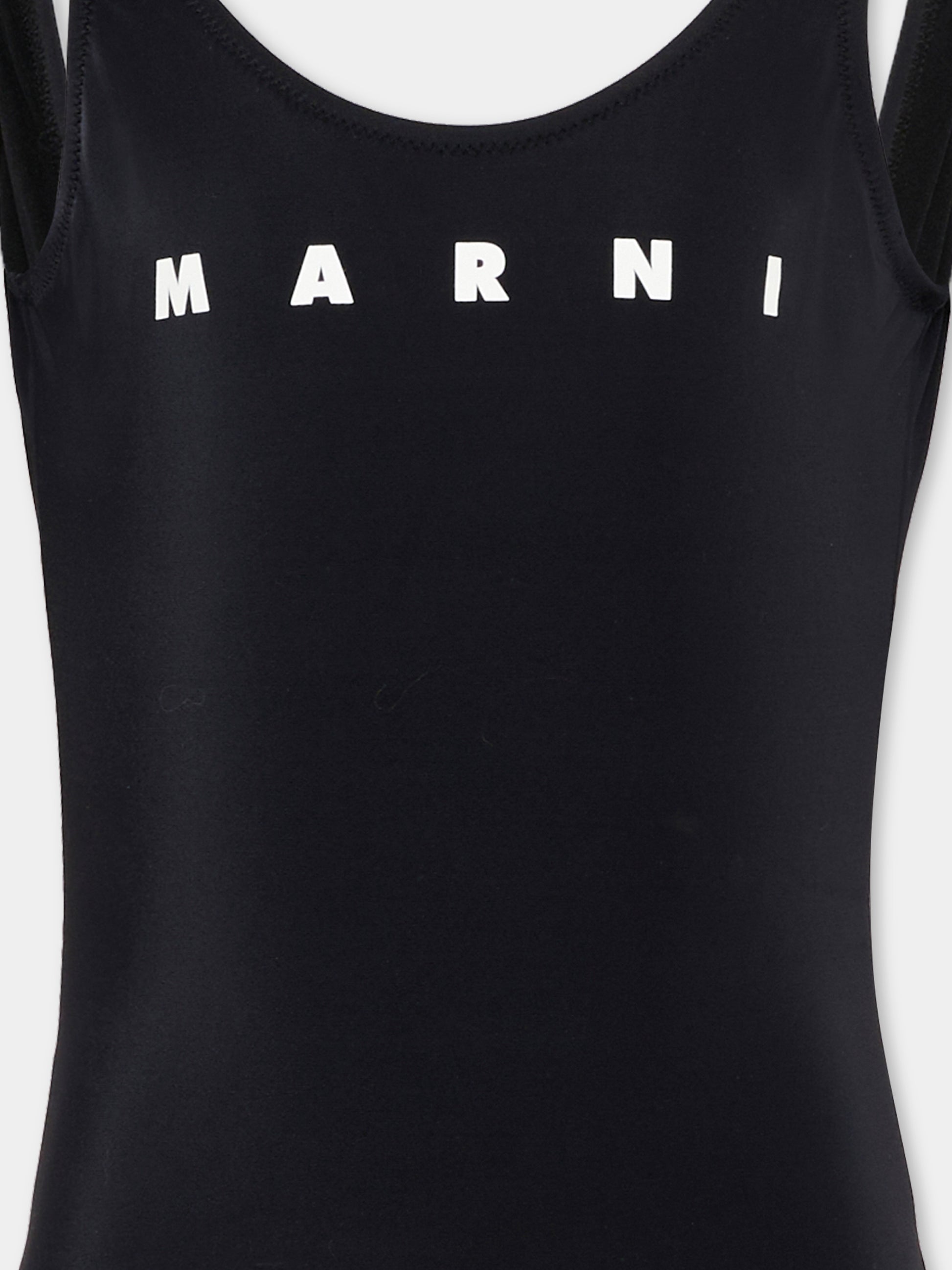 Costume intero nero per bambina con logo,Marni Kids,M01834 M00M2 0M900